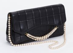 Chanel Black Evening Bag With Pearls