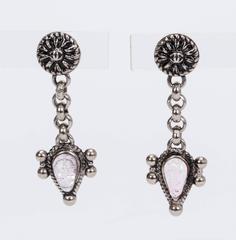 Rare Chanel Silver Gripoix Necklace Earrings Set, 1998