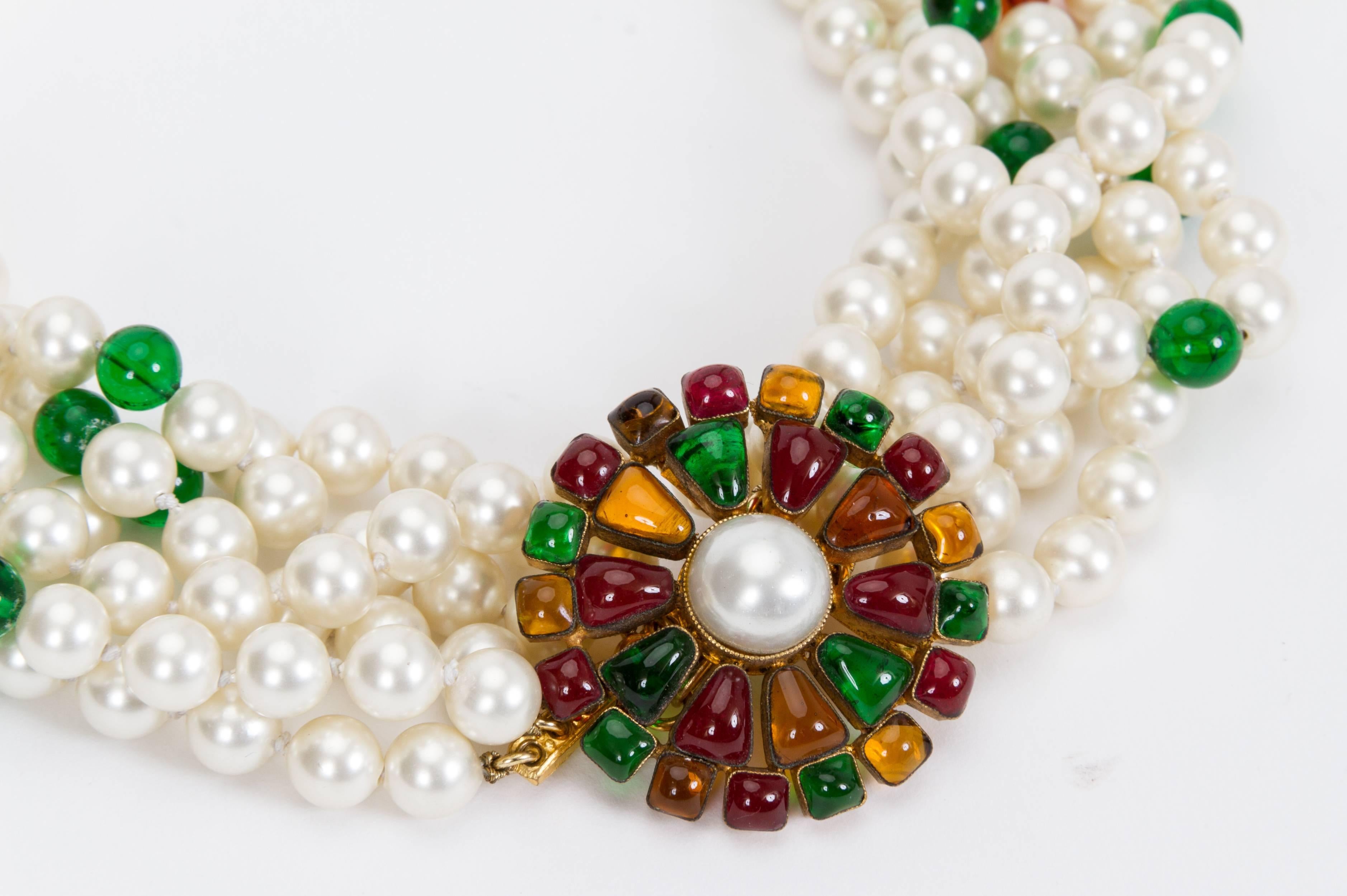 1970s Chanel Pearl & Gripoix Necklace In Excellent Condition In West Hollywood, CA