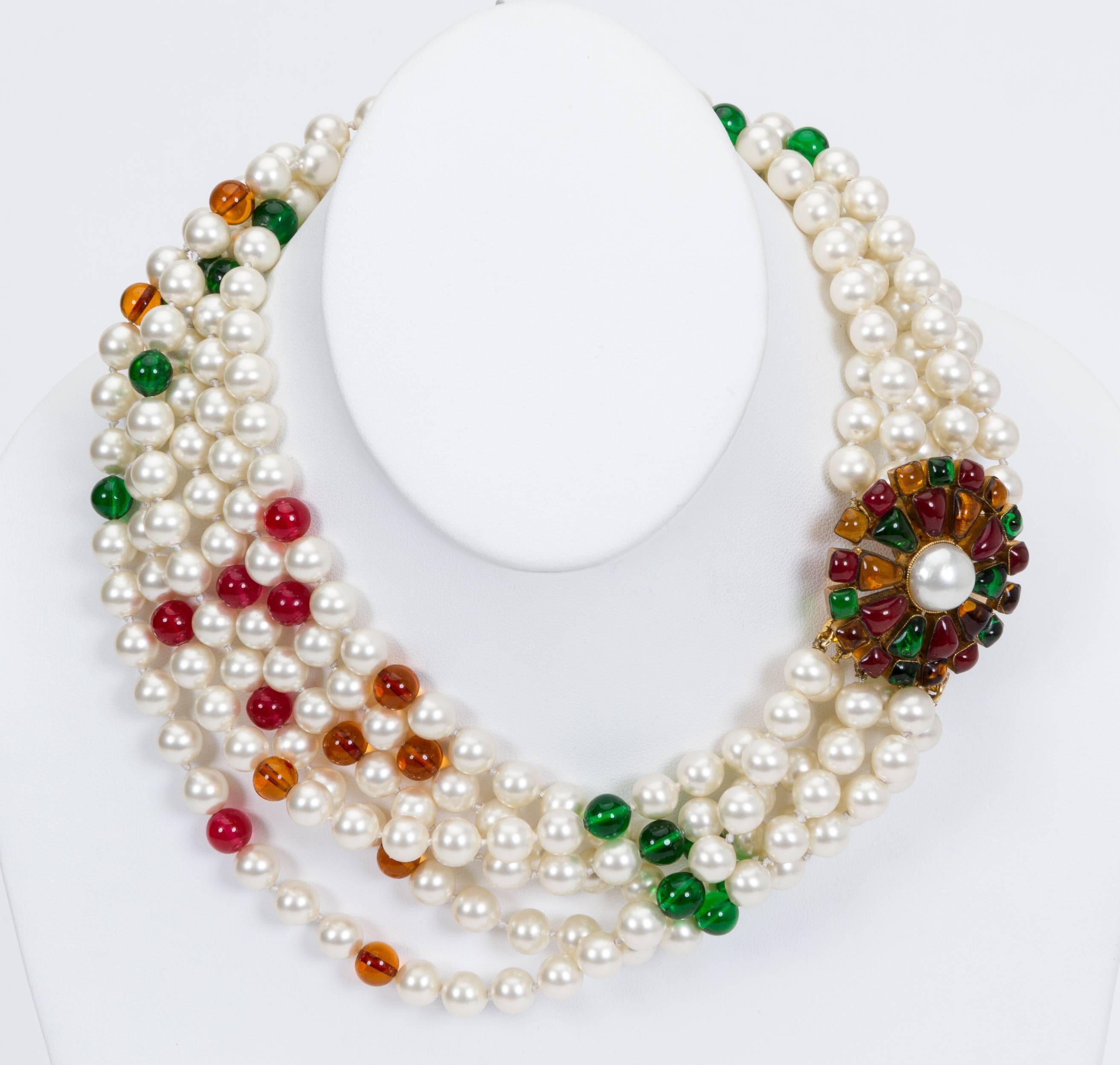 Women's 1970s Chanel Pearl & Gripoix Necklace