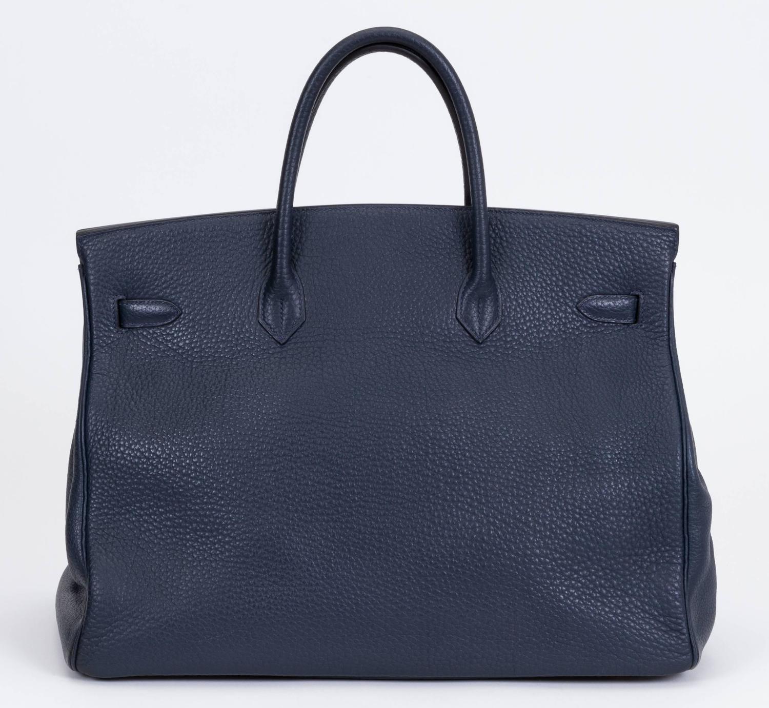 Hermès Birkin 40cm Navy and Gold Togo Bag For Sale at 1stdibs