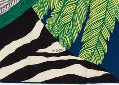 New in Box, Hermès Zebra 55" Cashmere Shawl, Alice Shirley