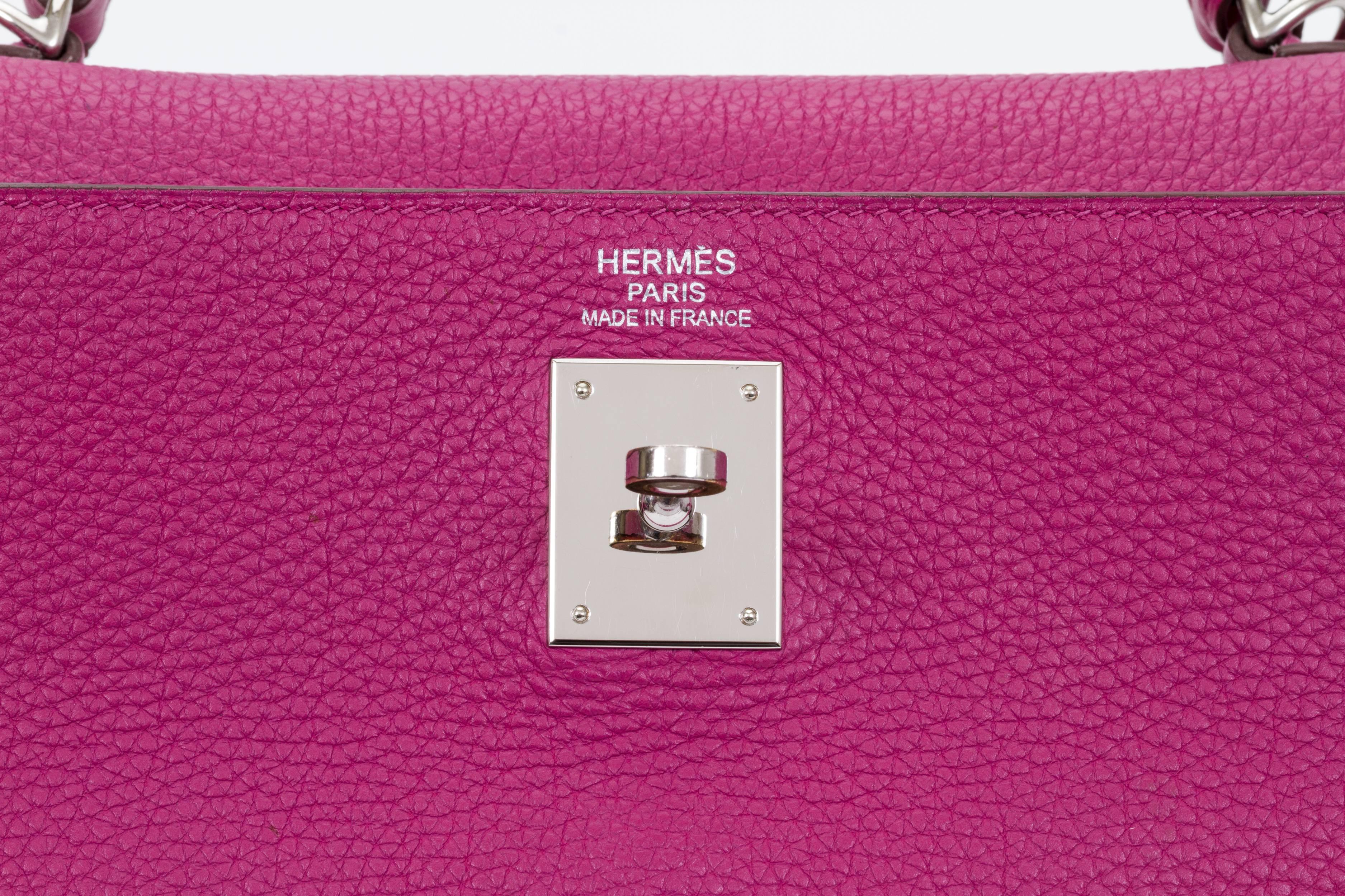 Pink Hermes Kelly 35 Retourne Tosca Clemence Bag