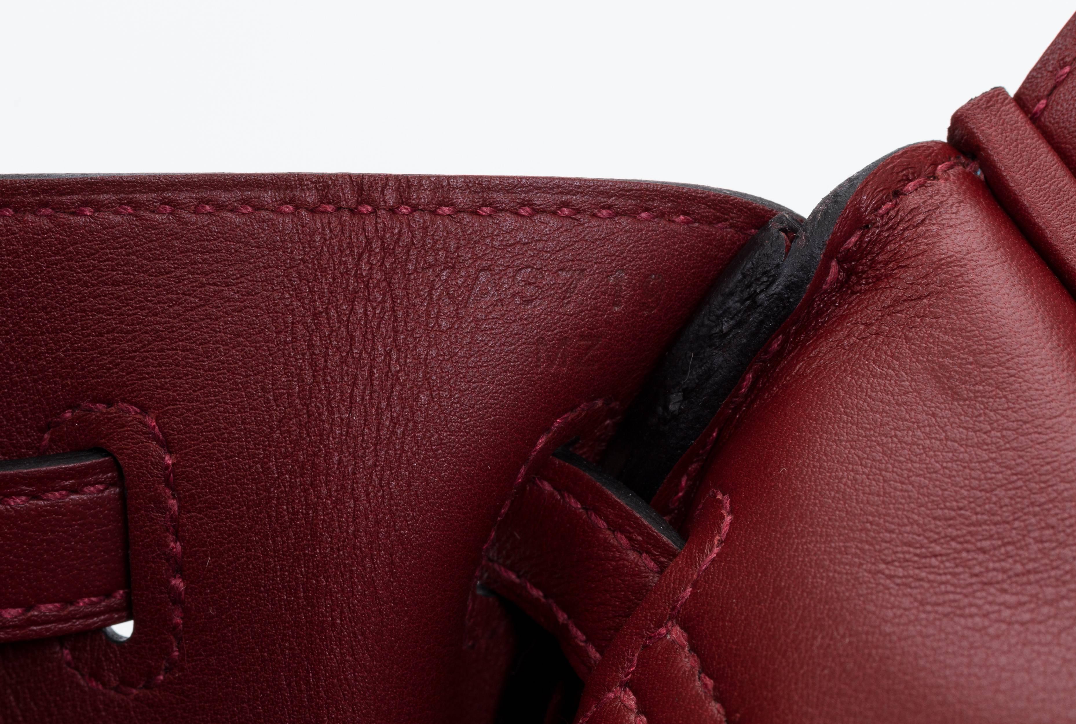 New in Box Hermes Birkin 25 Rare Rouge H Swift Bag In New Condition In West Hollywood, CA