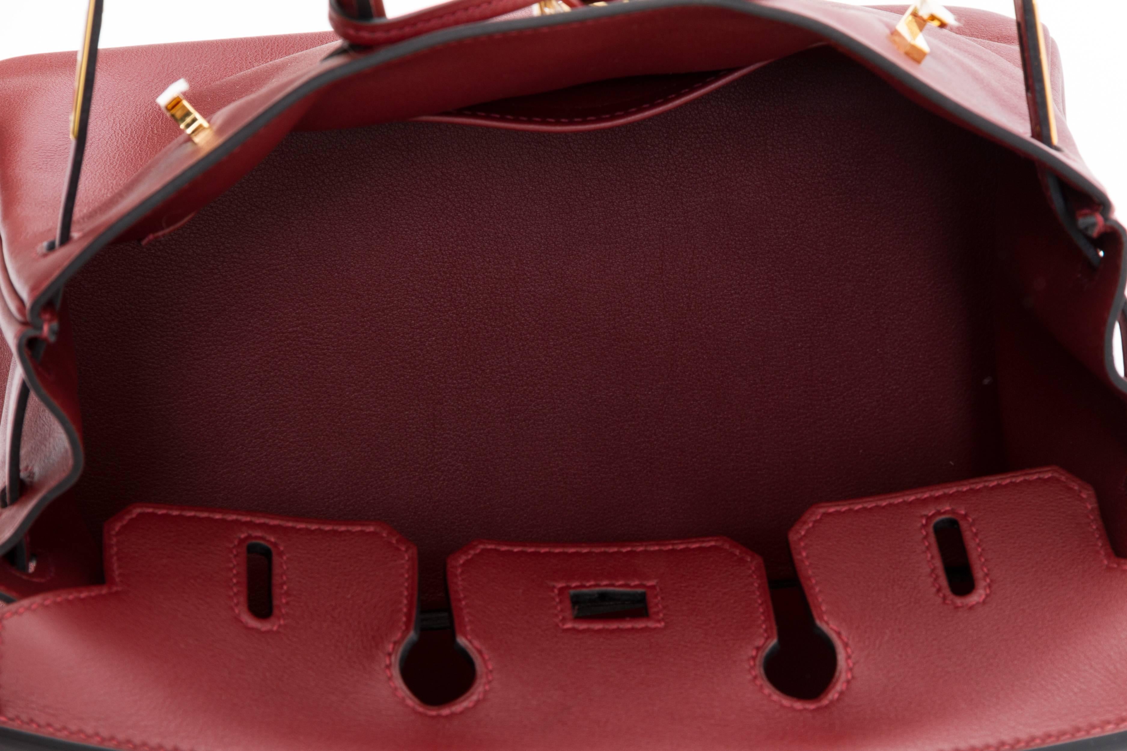Women's New in Box Hermes Birkin 25 Rare Rouge H Swift Bag