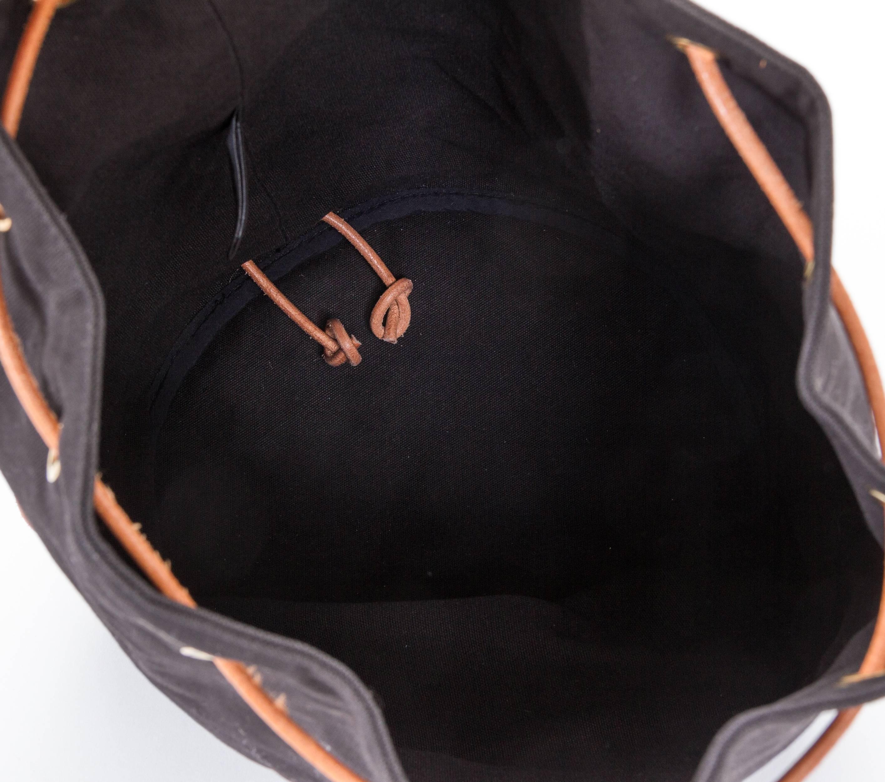 Hermes Black Toile/Cuir Backpack 1