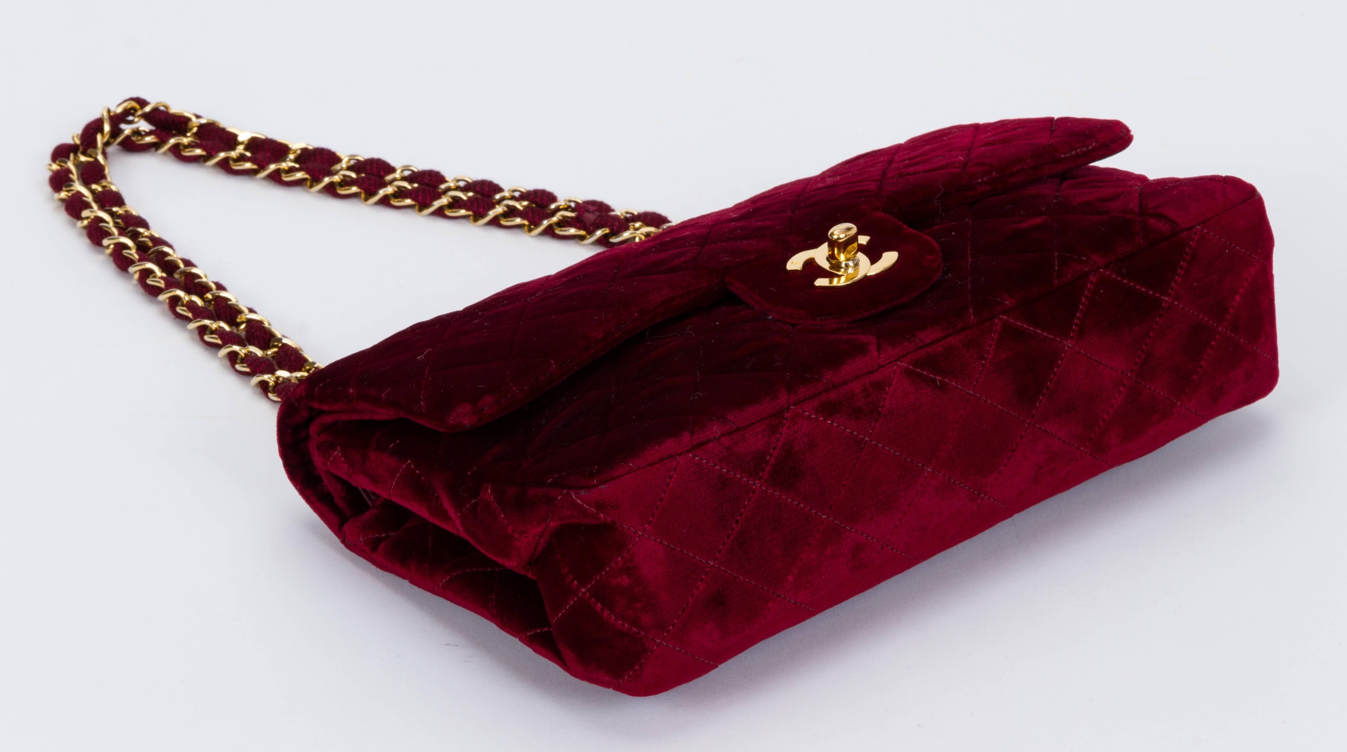 velvet burgundy bag