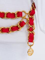 Oversized 1980s Chanel Red & Gold Belt