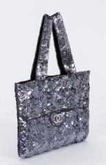 Chanel Silver Sequins Evening Bag