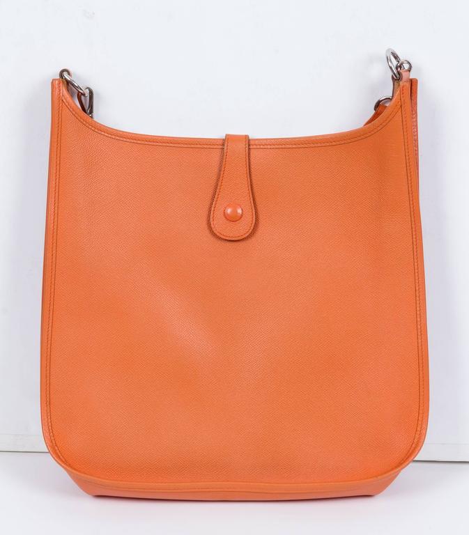 Hermes Large Orange Vintage Evelyne Bag at 1stDibs | hermes evelyne bag ...