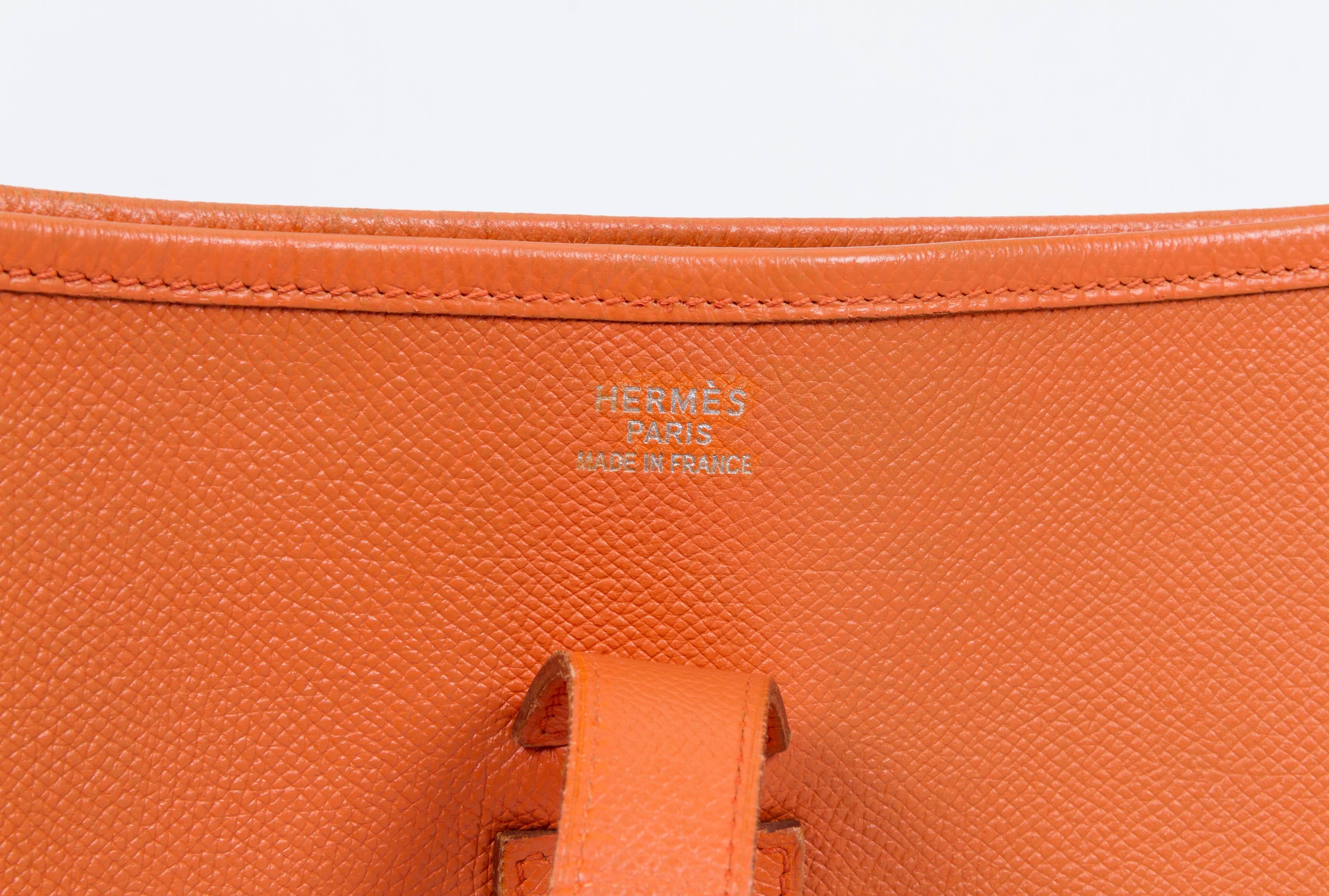 Hermes Large Orange Vintage Evelyne Bag 1