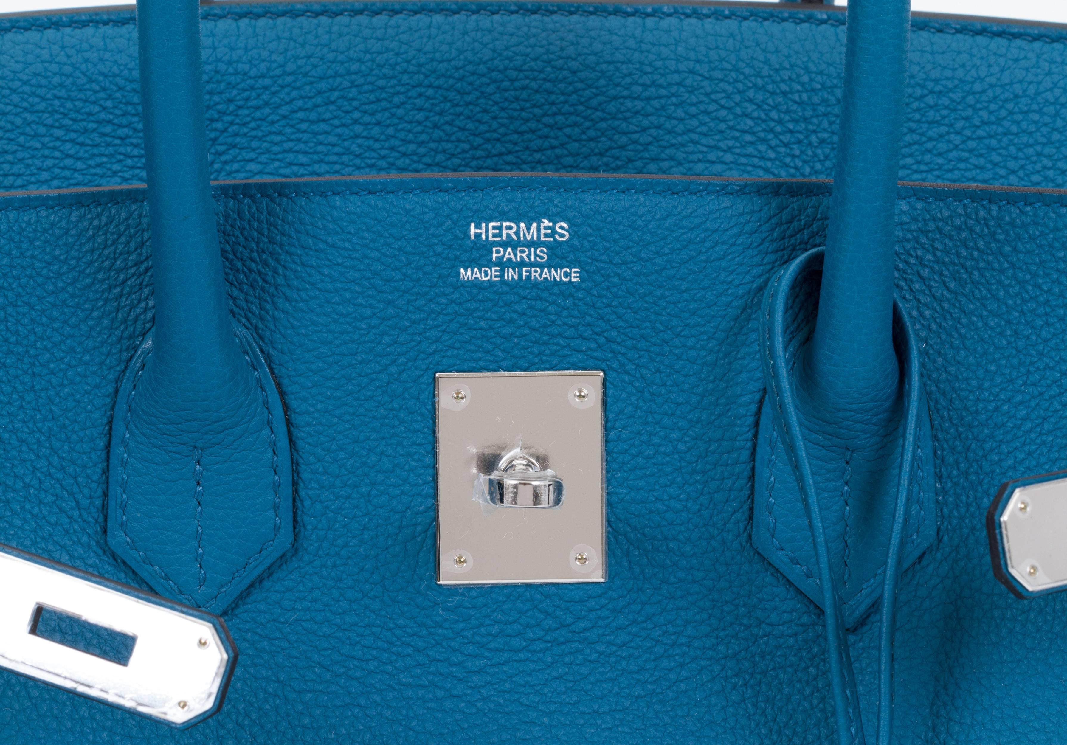 New in Box Hermes Birkin 35 Cobalt Palladium Bag In New Condition In West Hollywood, CA