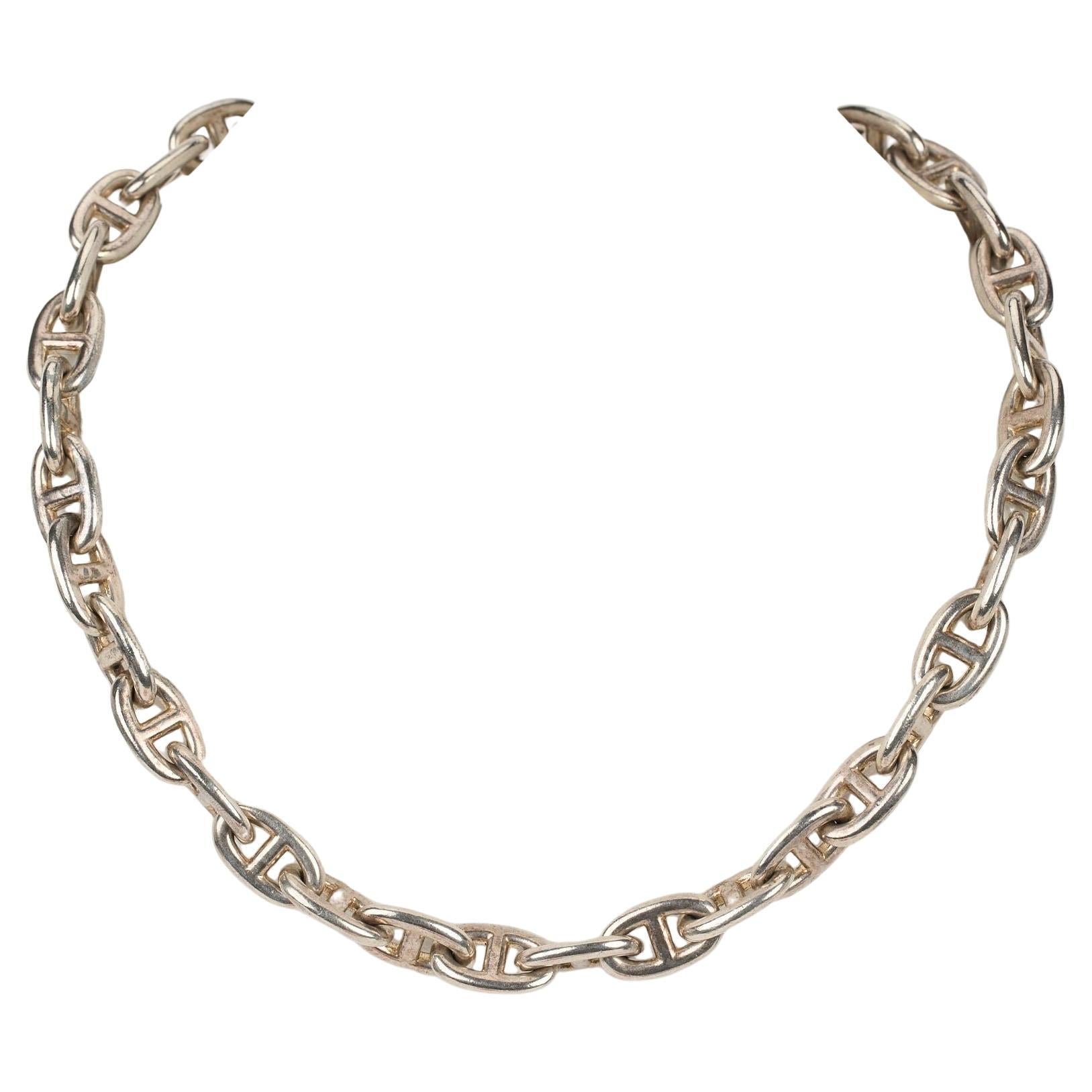 Collier D'Ancre en chaîne d'argent Hermès en vente