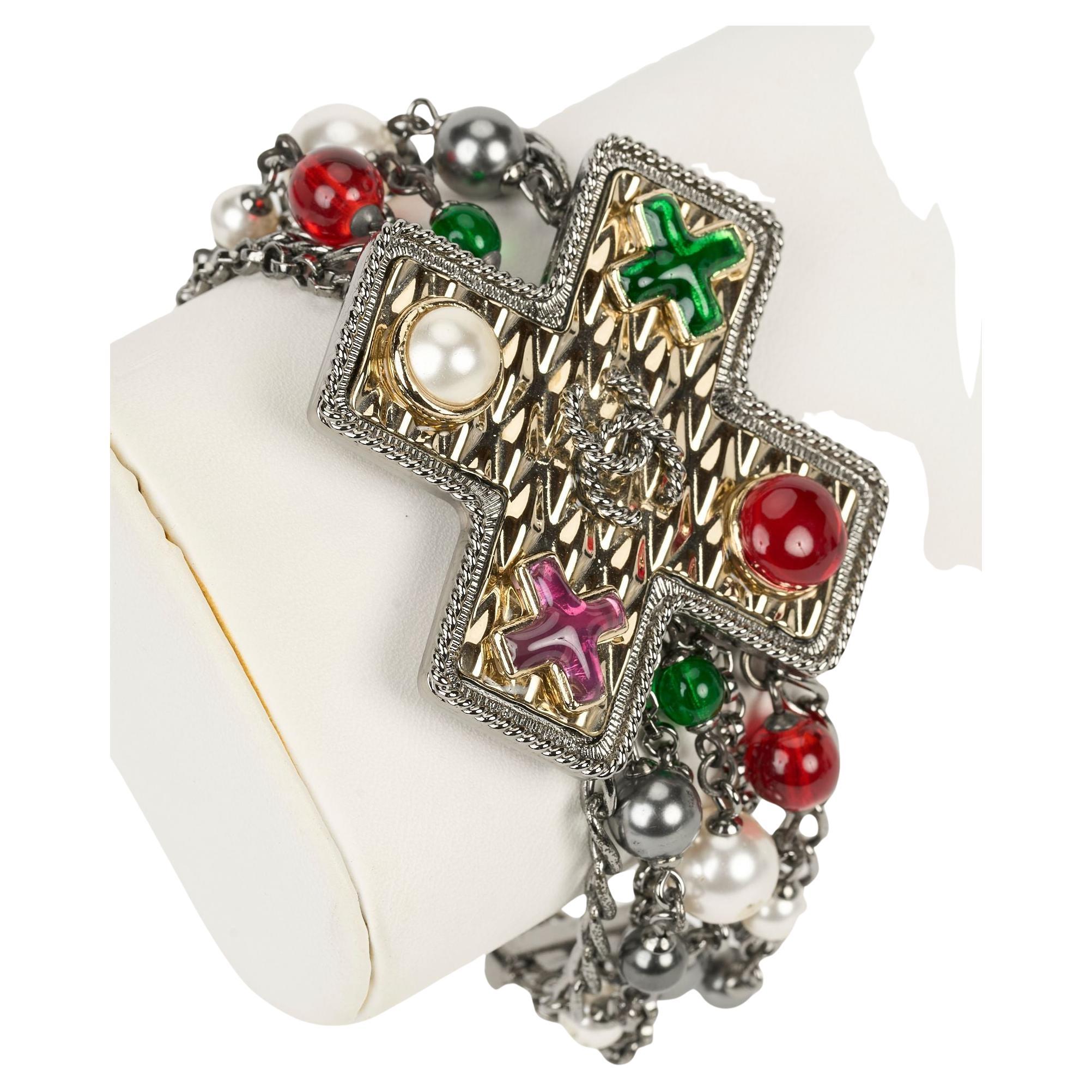 Bracciale Chanel Girpoix Cross Gunmetal in vendita