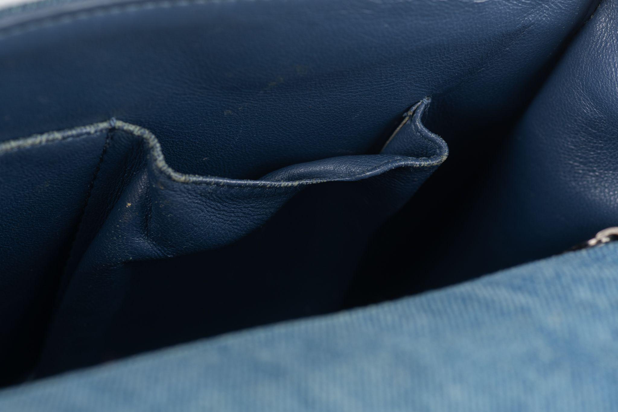 Chanel Denim Quilted Large Boy Flap Blue en vente 9