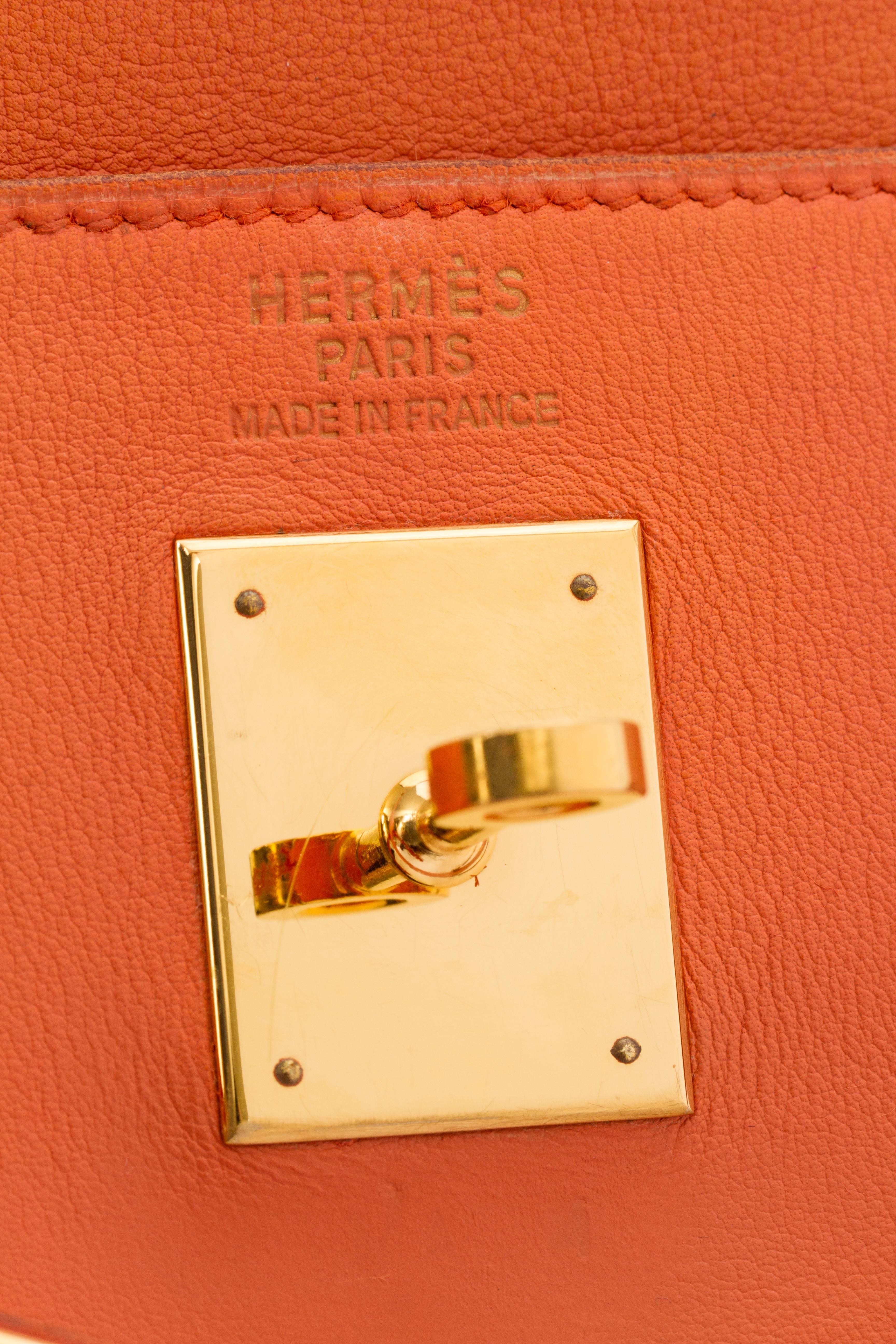 Hermes Vintage Kelly 35 Orange Gulliver Bag 3