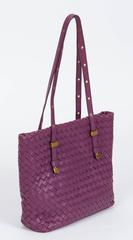 Bottega Veneta Purple Woven Medium Tote  Bag
