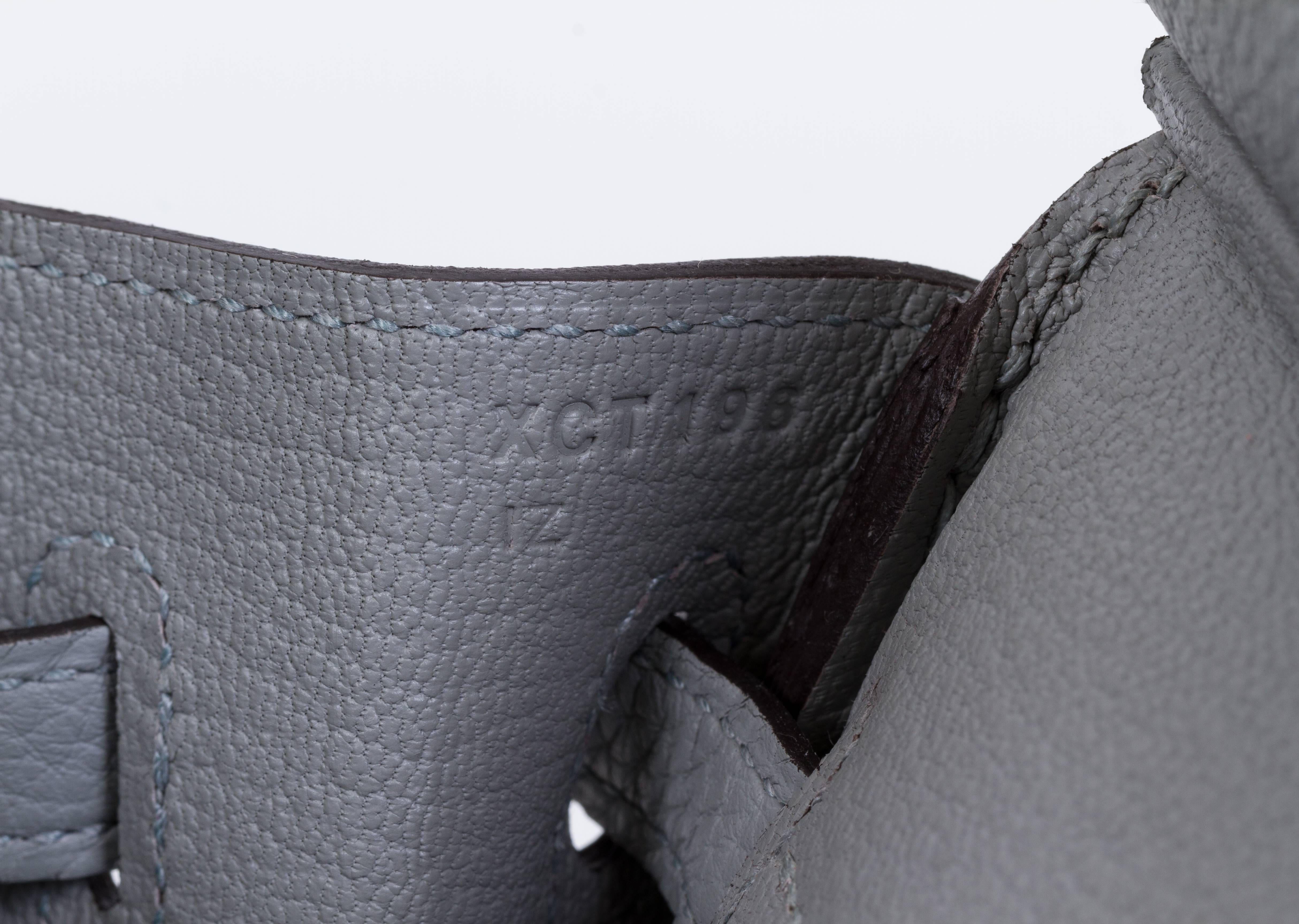 Hermes New Birkin 25 Gris Mouette Togo Bag In New Condition In West Hollywood, CA