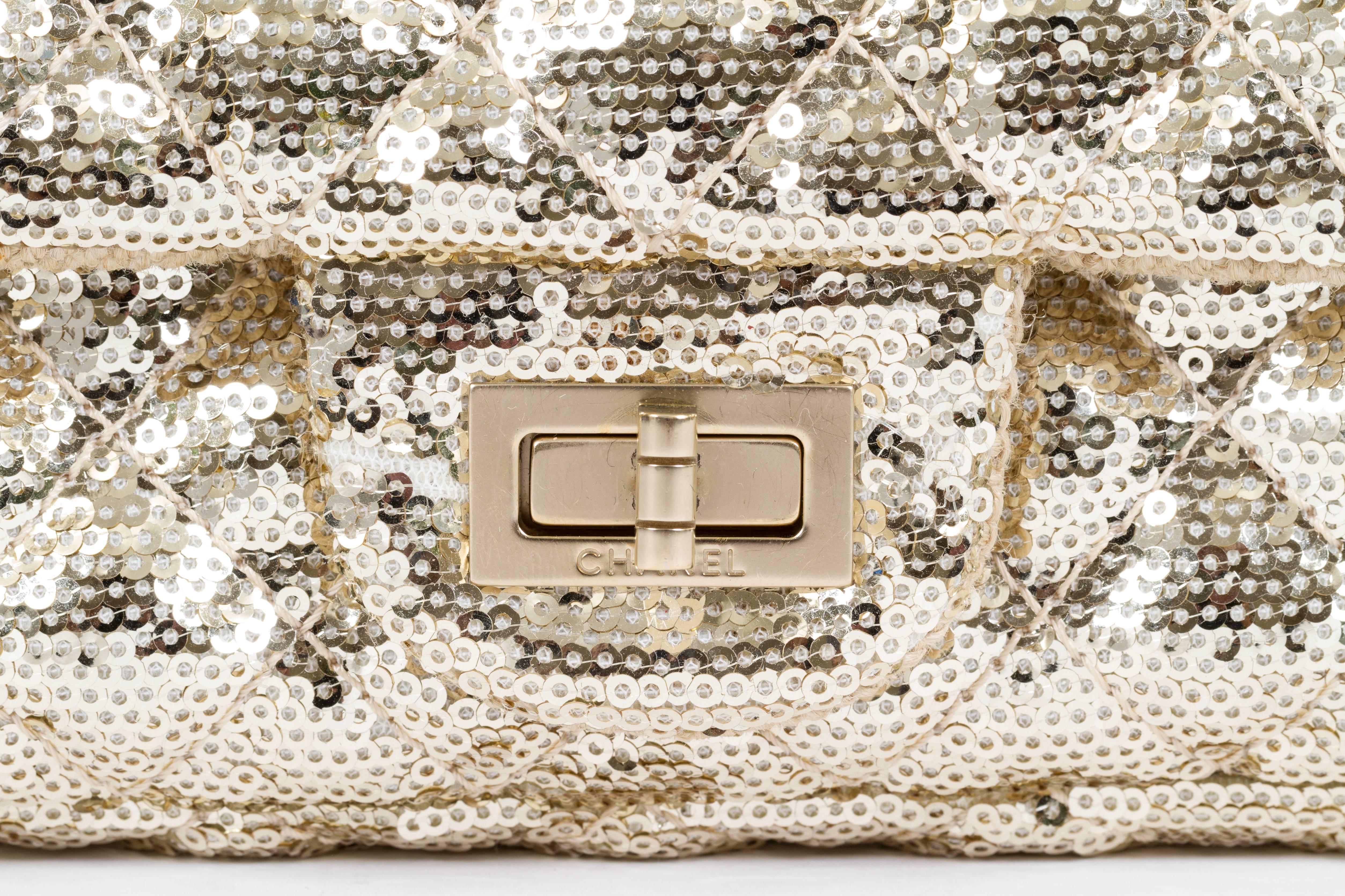 Chanel Gold Sequins Cross Body Bag 1
