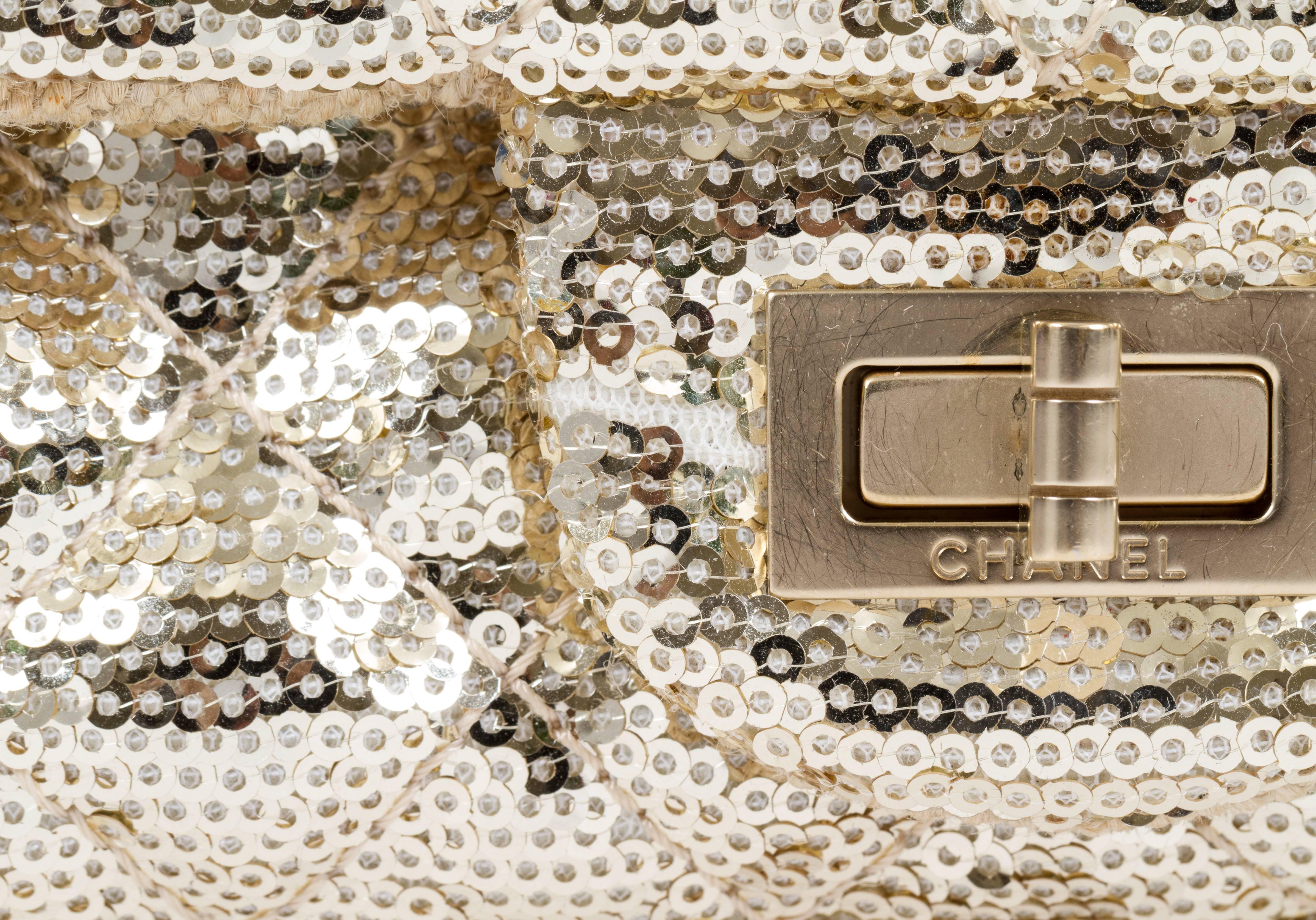 Chanel Gold Sequins Cross Body Bag 2