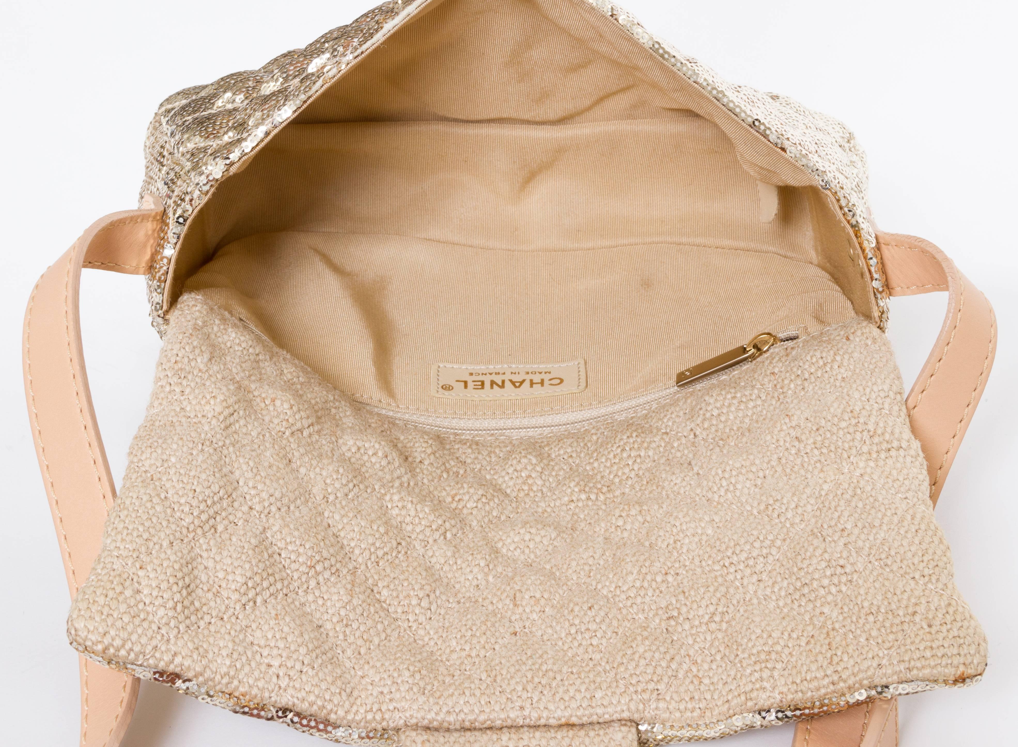 Chanel Gold Sequins Cross Body Bag 4