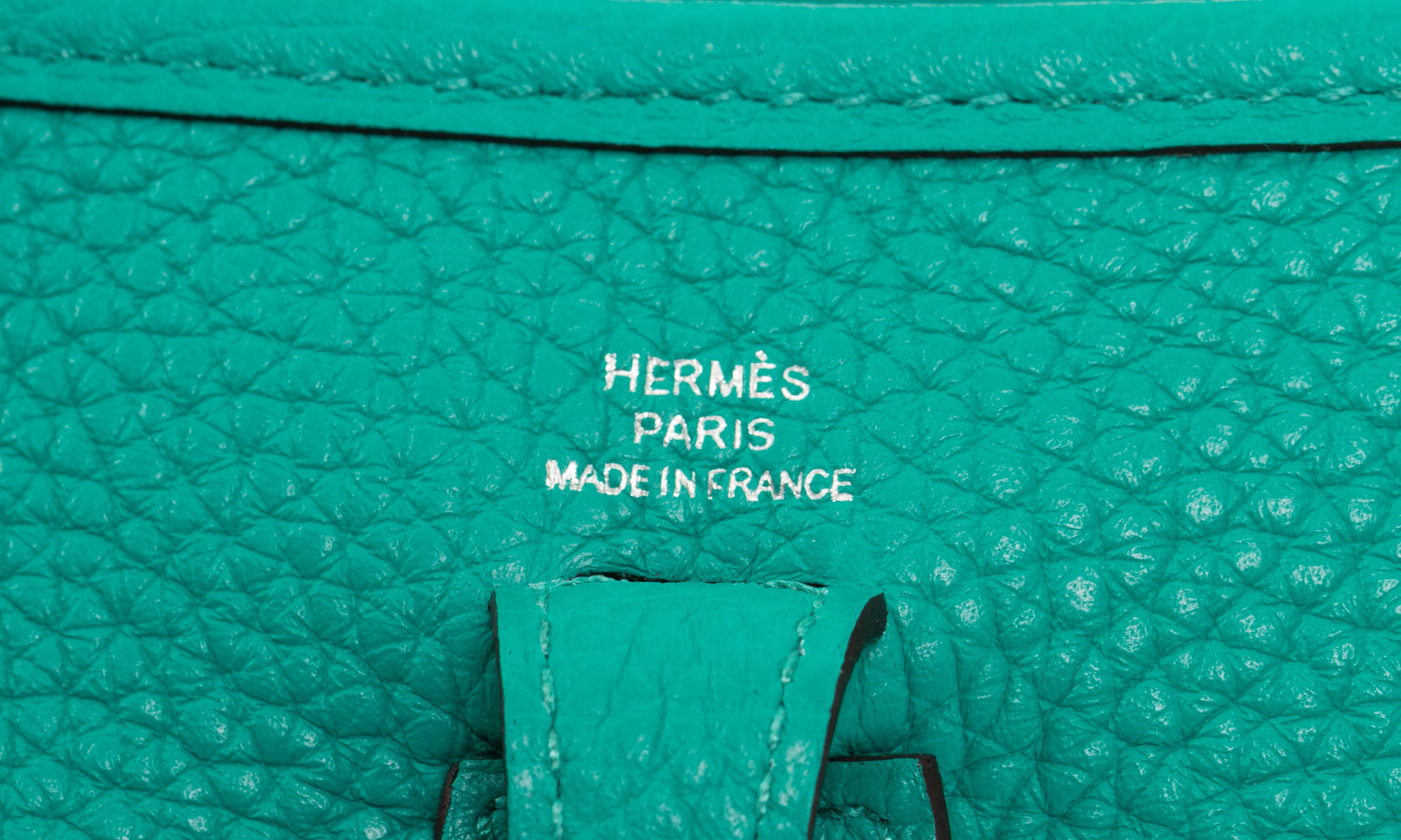 Women's Hermes Mini Evelyne Blue Paon Clemence