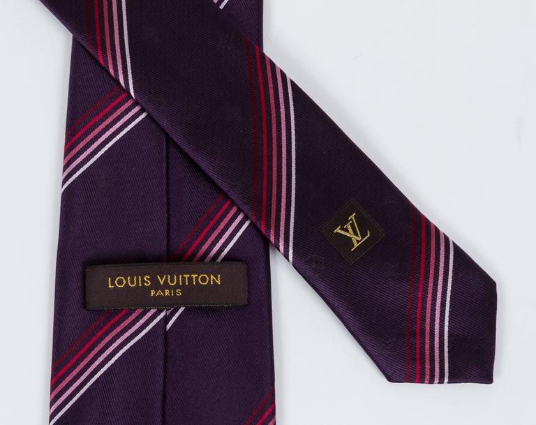 New Louis Vuitton Silk Violet Rouge Silk Tie For Sale at 1stDibs ...