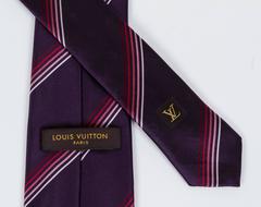 New Louis Vuitton Silk Violet Rouge Silk Tie