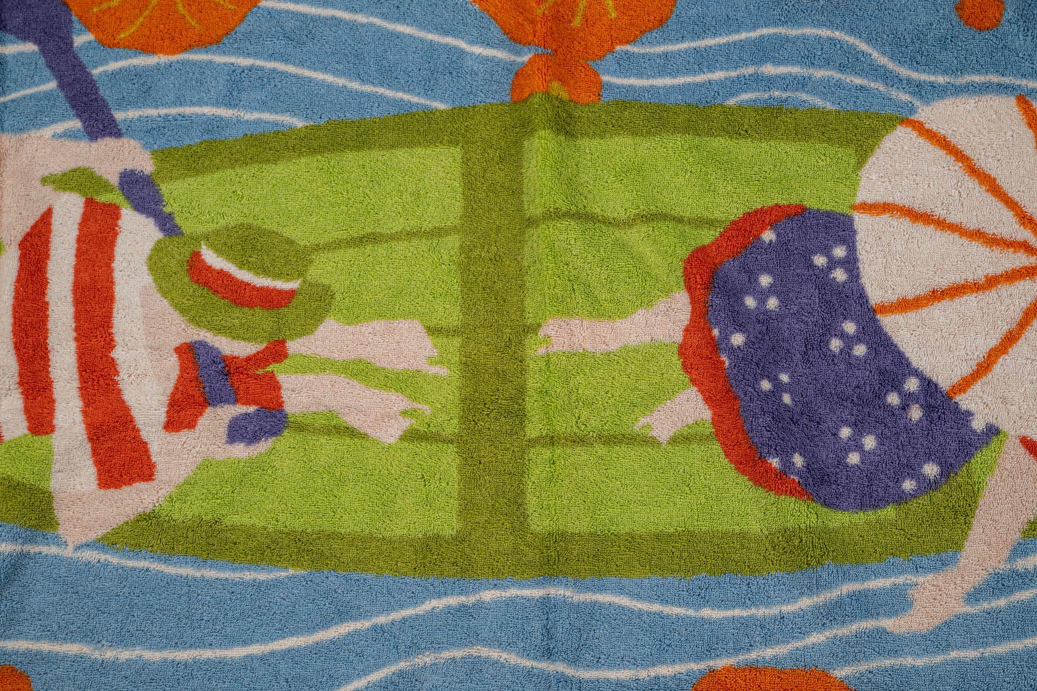Hermès - Serviette de plage - Scène asiatique Excellent état - En vente à West Hollywood, CA