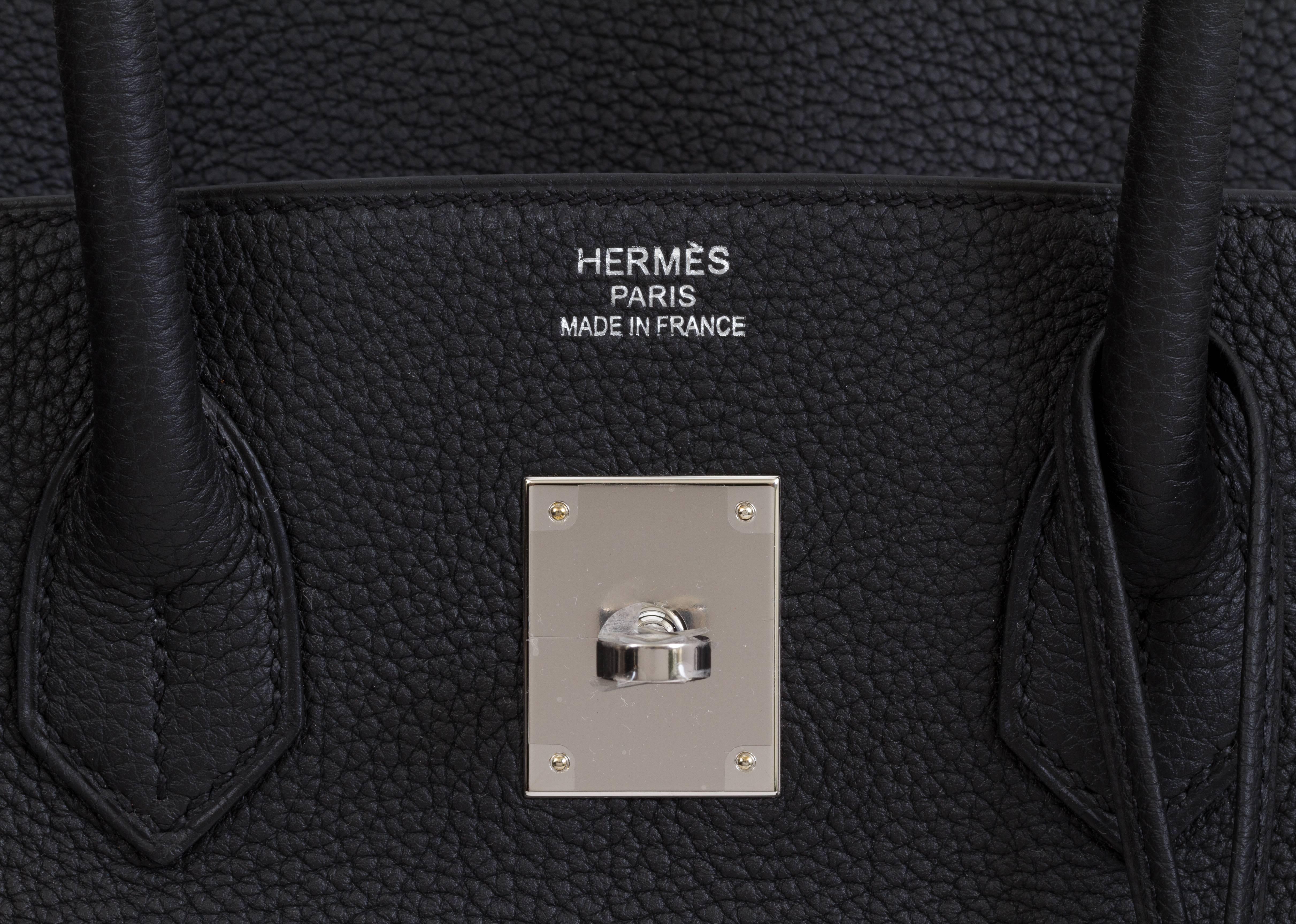 Hermes Limited Edition Birkin 35 Verso Black Blue Agate Bag 2