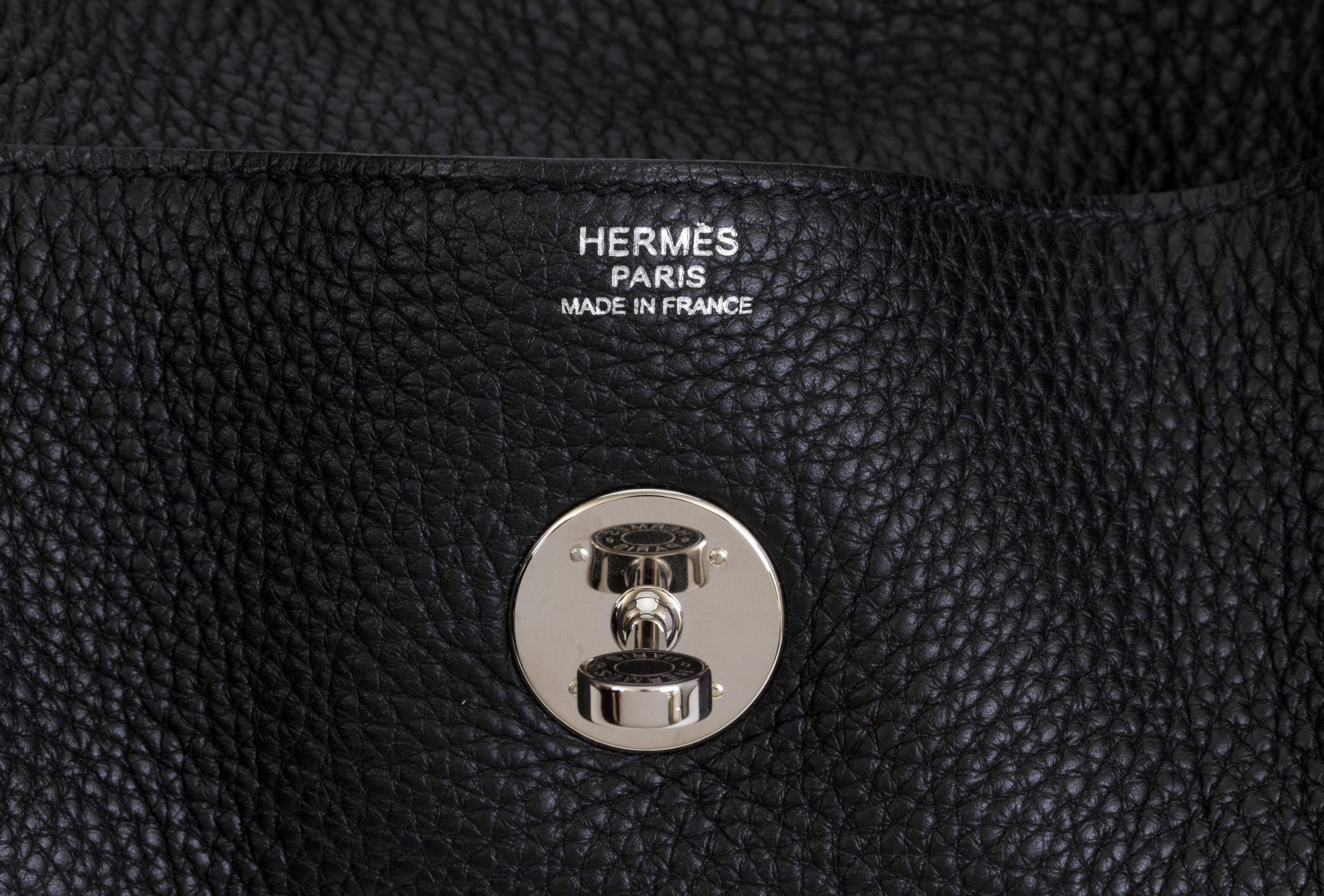 Hermes Black/Palladium Clemence Lindy Bag 4