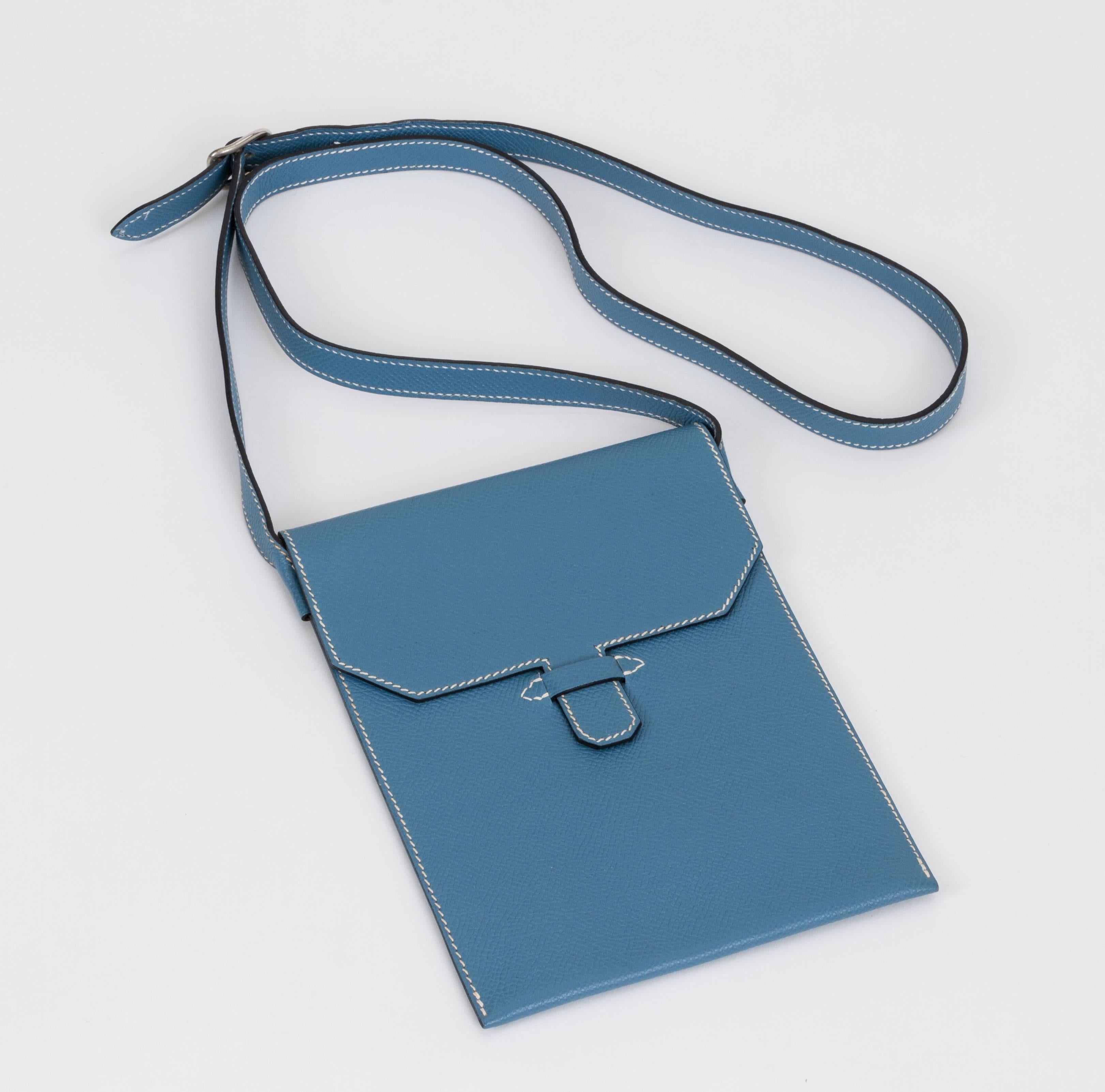 Women's Hermes Blue Jeans Epsom Crossbody Bag