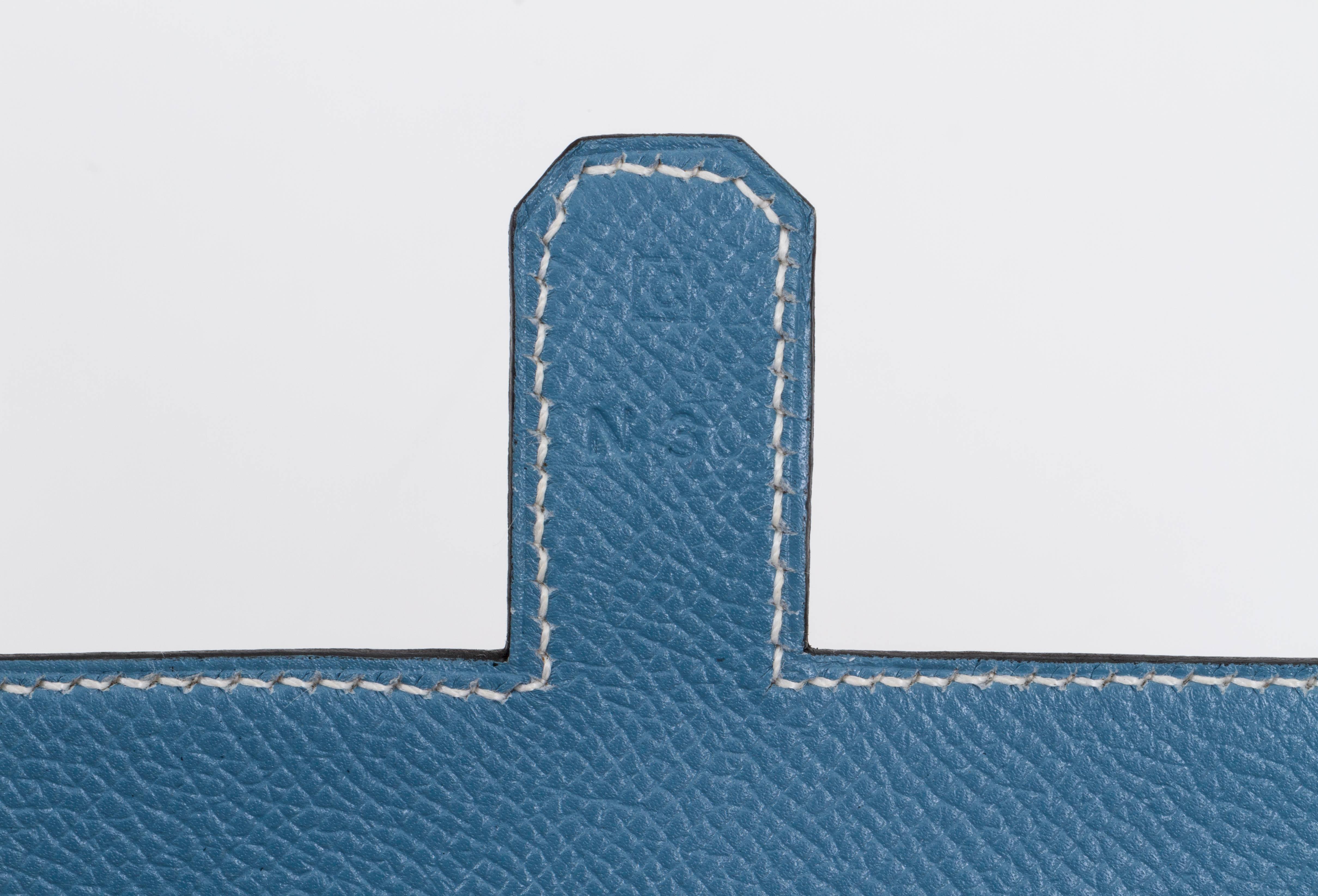 Hermes Blue Jeans Epsom Crossbody Bag 4
