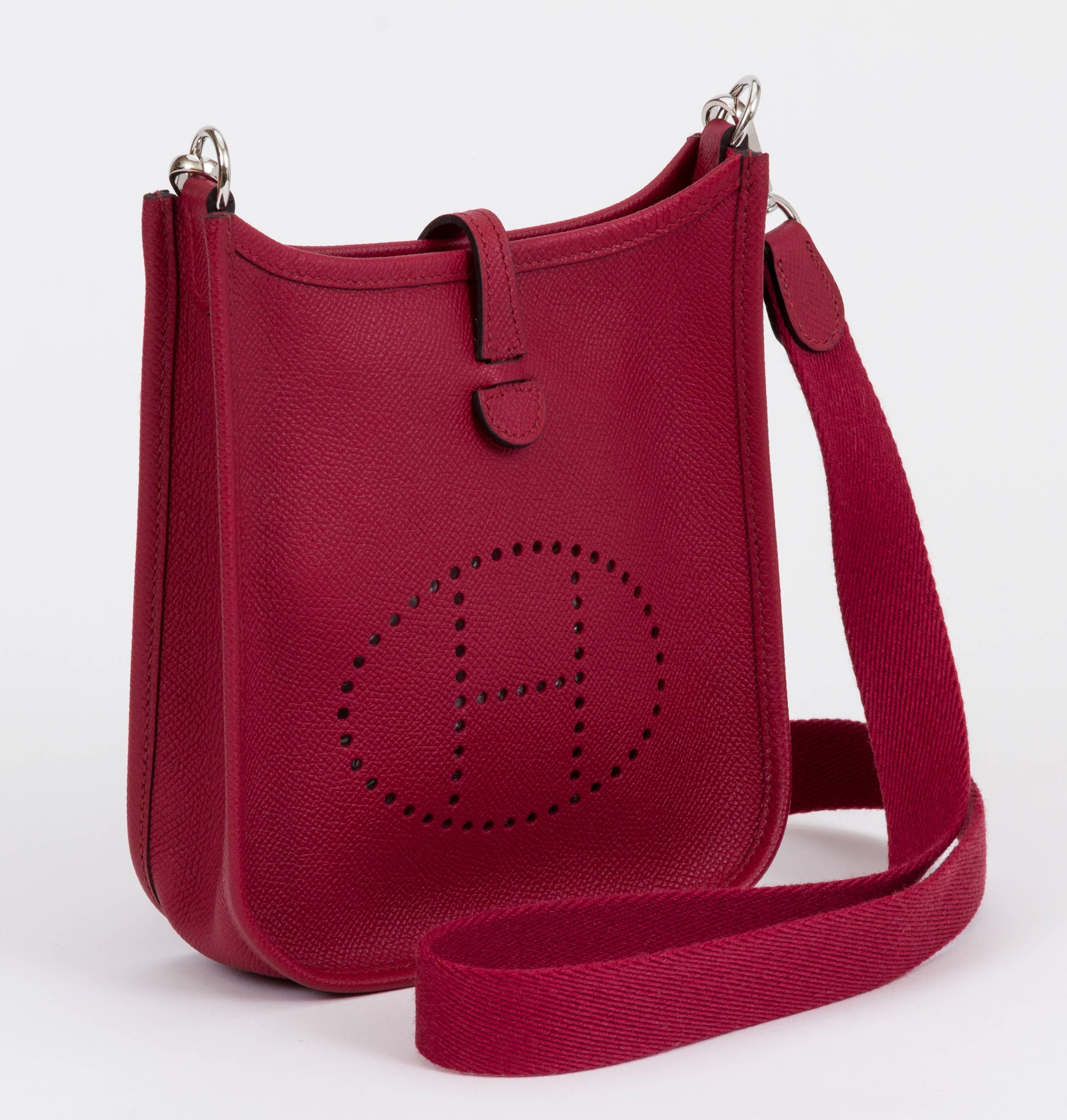 Red New Hermes Ruby Epsom Evelyne TPM