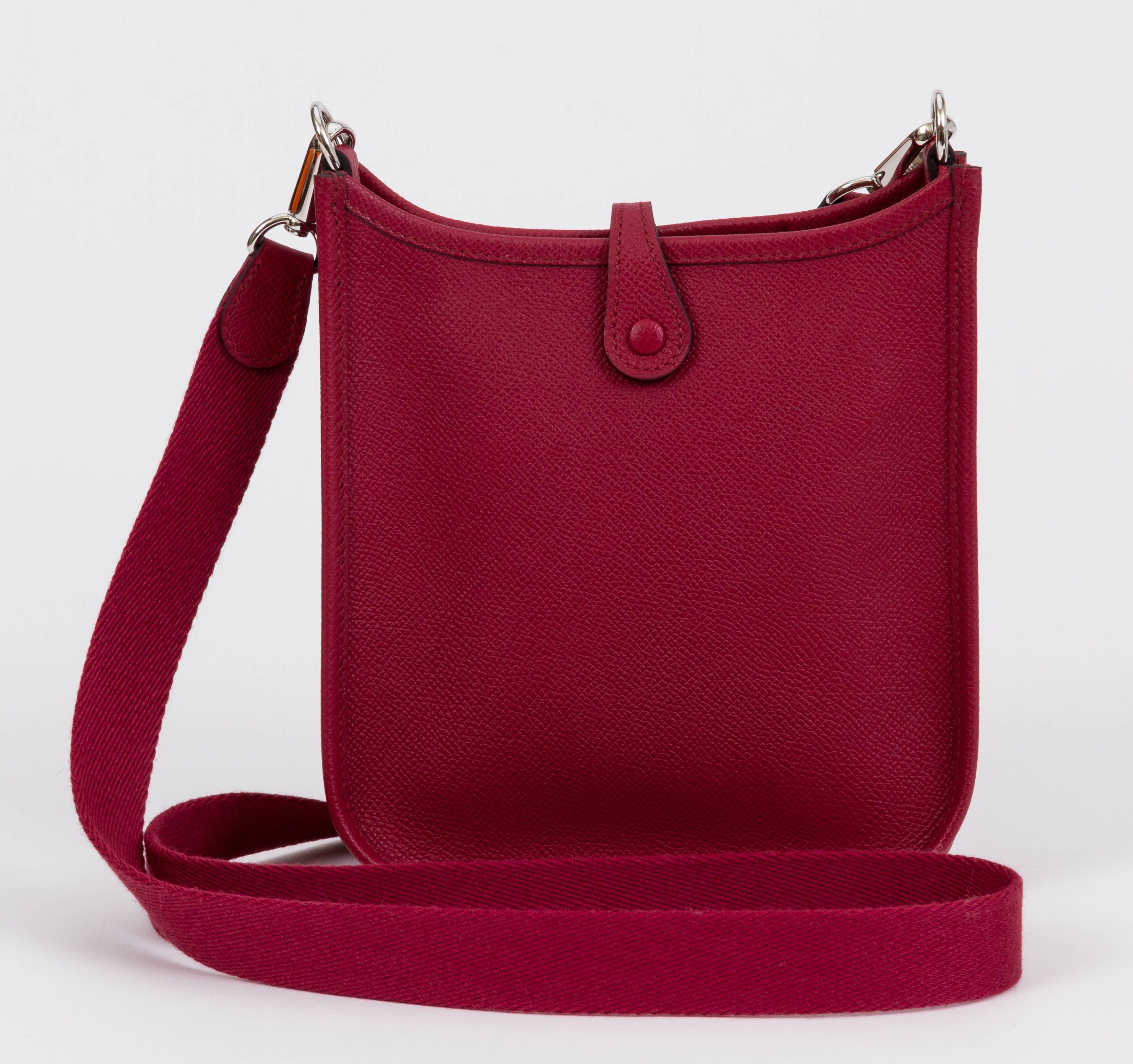 New Hermes Ruby Epsom Evelyne TPM In New Condition In West Hollywood, CA