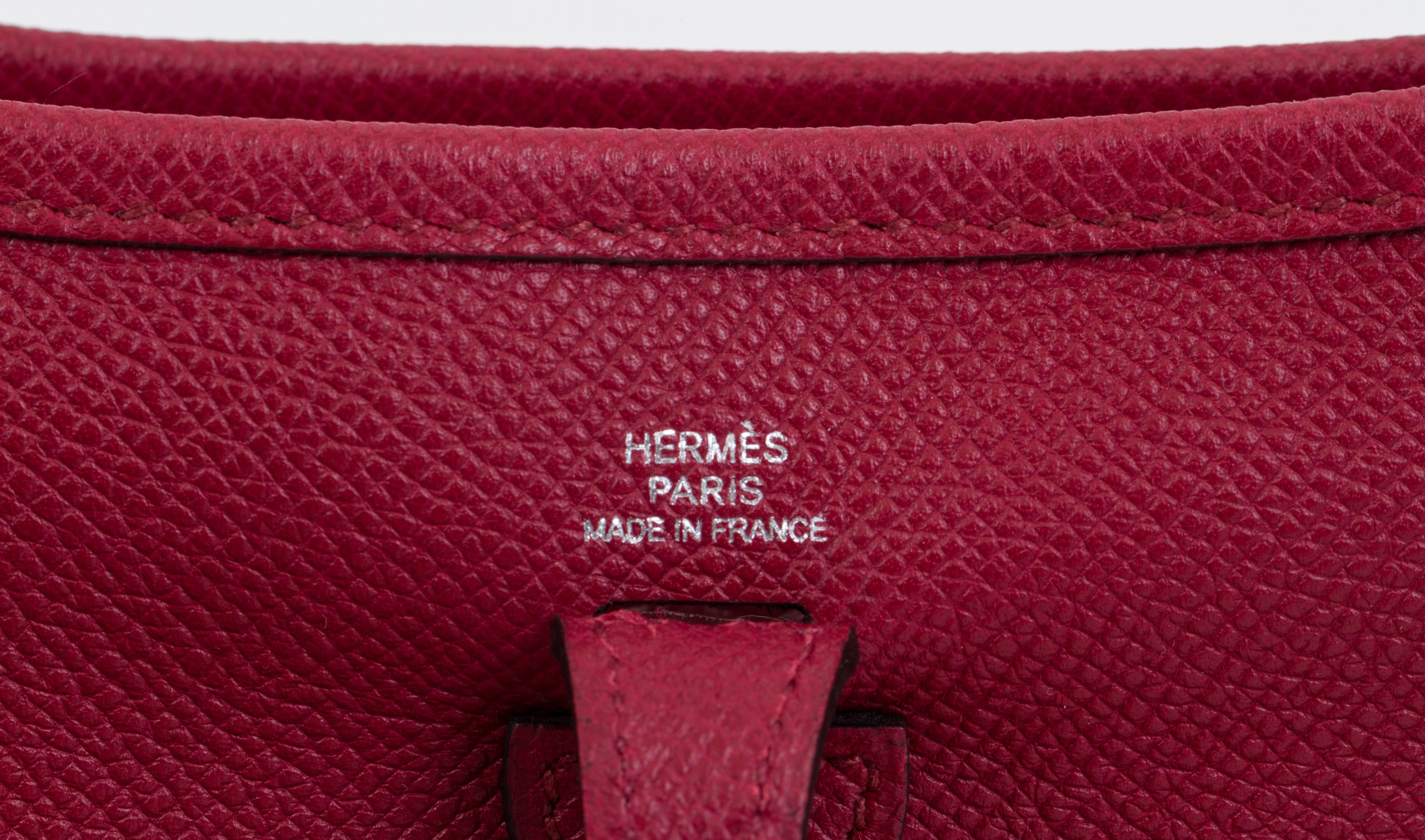 New Hermes Ruby Epsom Evelyne TPM 3