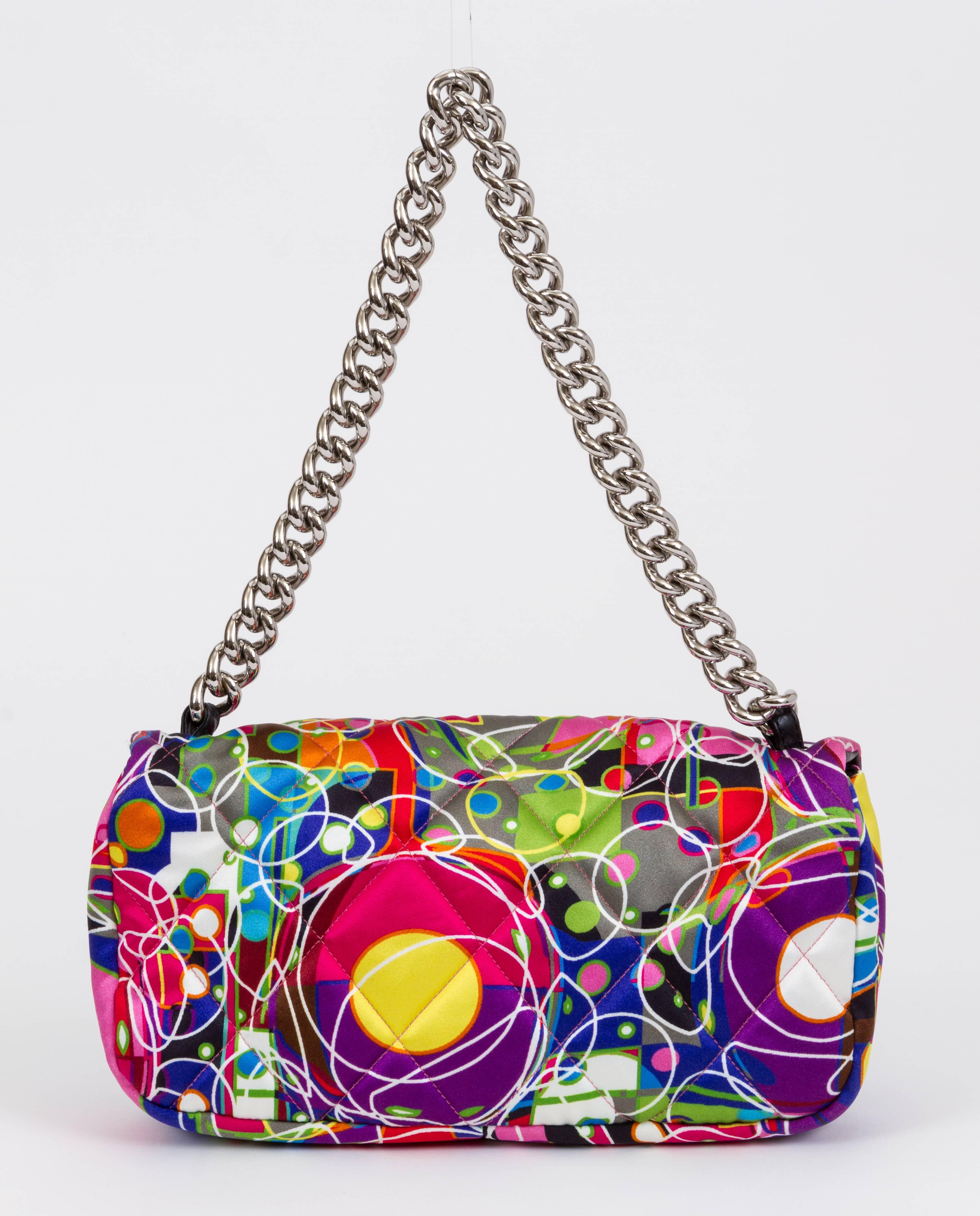 Chanel Multicolor Silk Quilted Flap Bag at 1stDibs | chanel multicolor ...