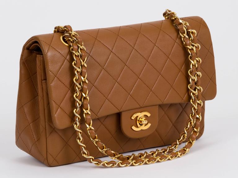 chanel camel flap bag