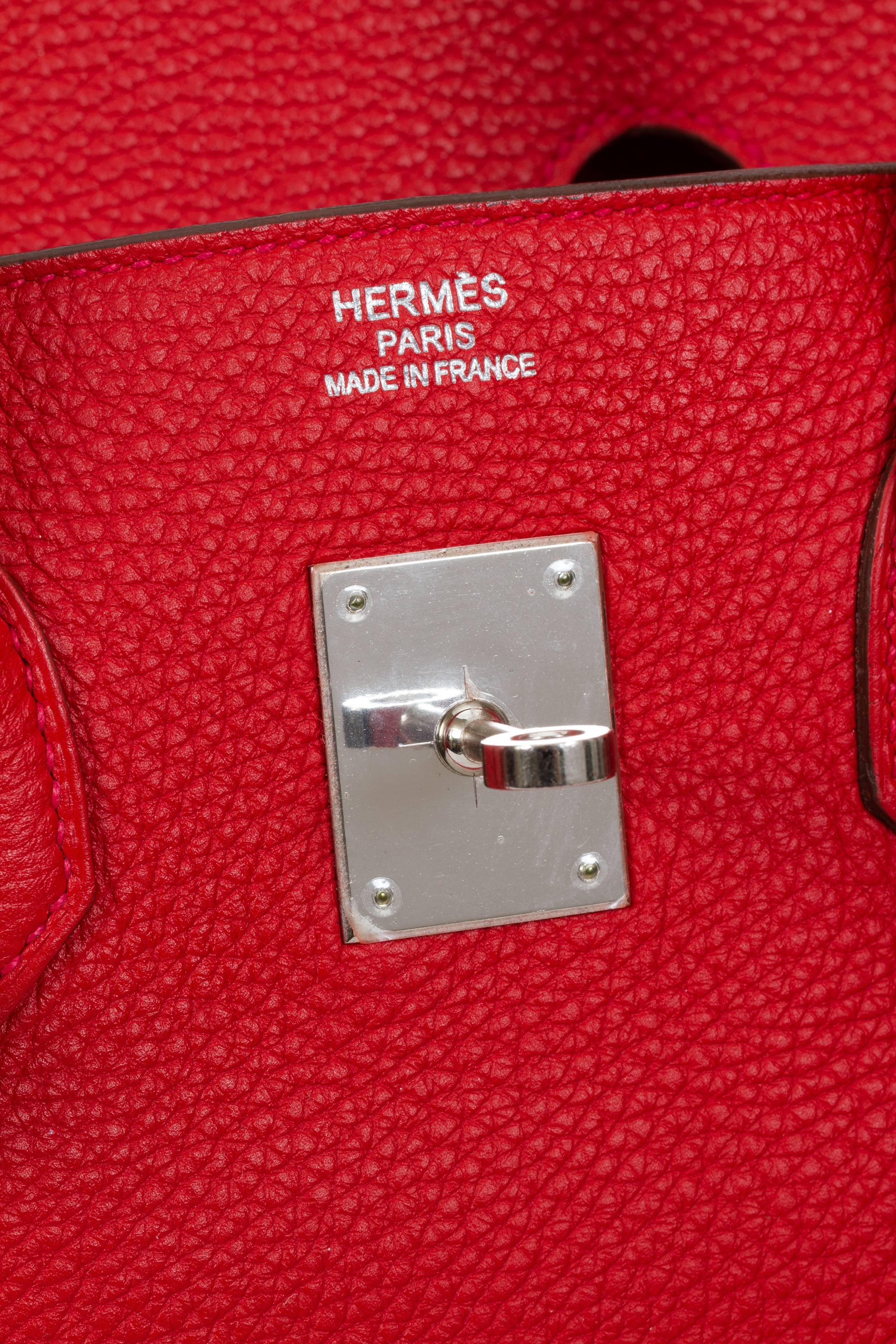 Hermès 35cm geranium Togo Birkin Bag In Excellent Condition In West Hollywood, CA