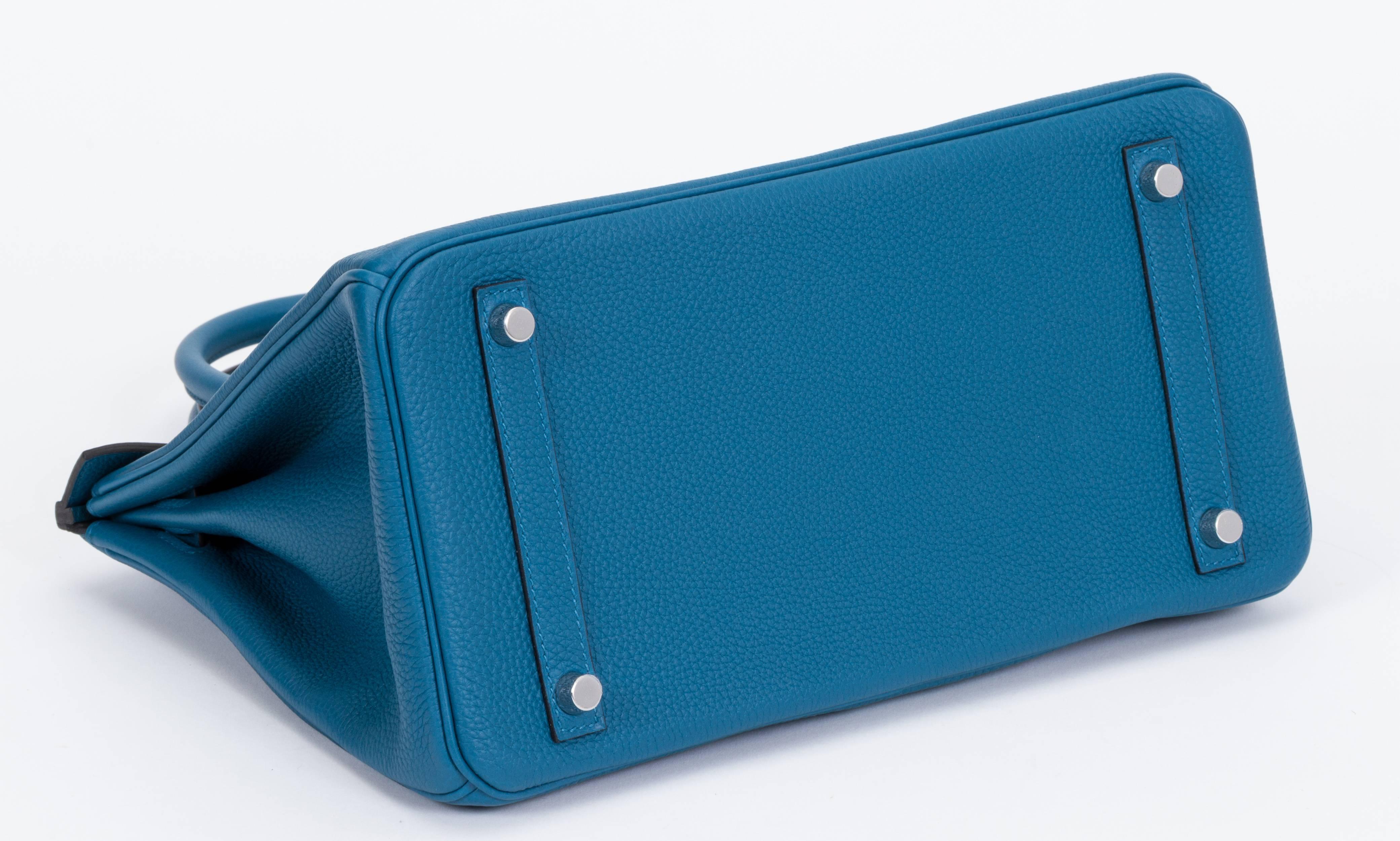 New in Box Hermès 30cm Blue Cobalt Birkin Bag In New Condition In West Hollywood, CA