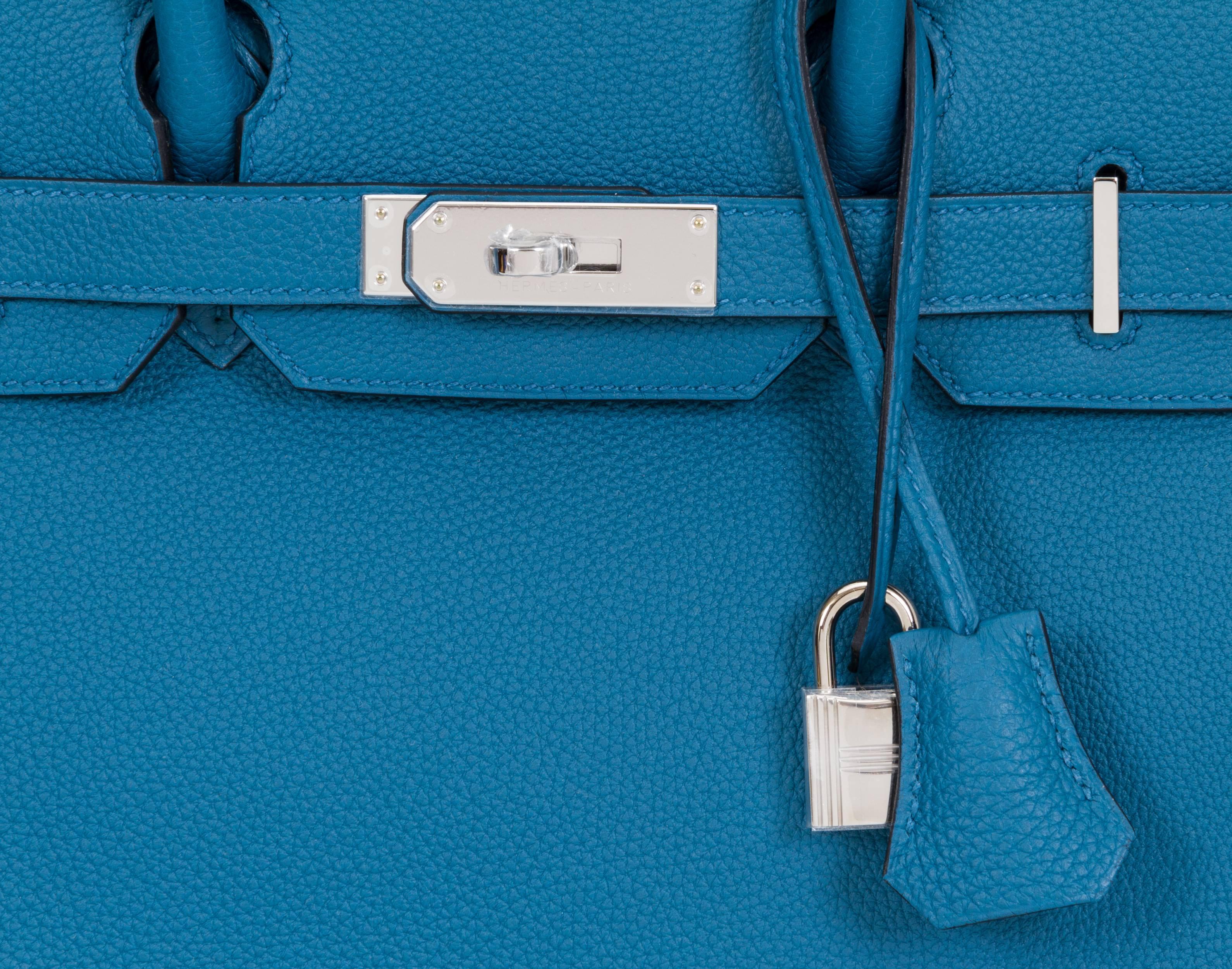 Women's New in Box Hermès 30cm Blue Cobalt Birkin Bag