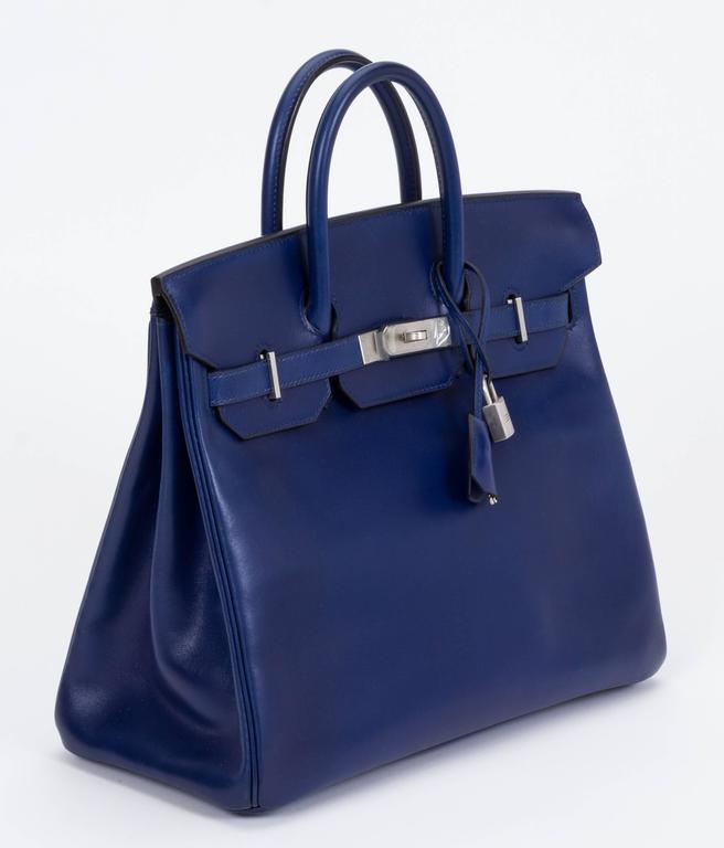 Hermès Blue Sapphire Box Birkin Bag