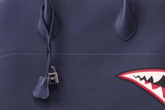New in Box Hermes Limited Edition Indigo Blue Shark Bolide Bag