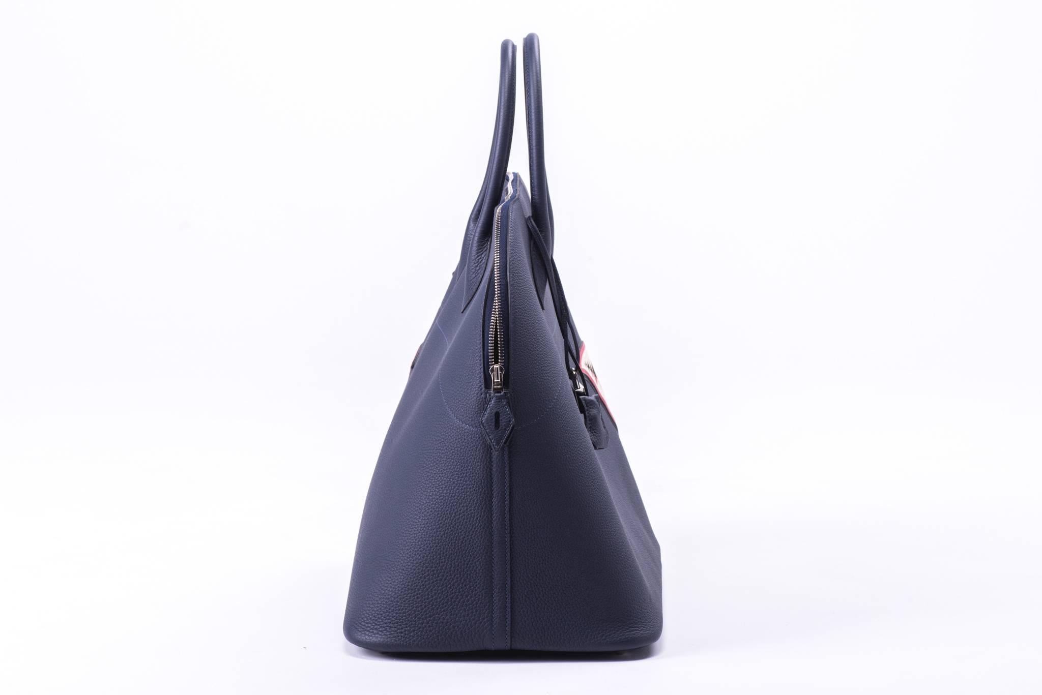 Women's New in Box Hermes Limited Edition Indigo Blue Shark Bolide Bag
