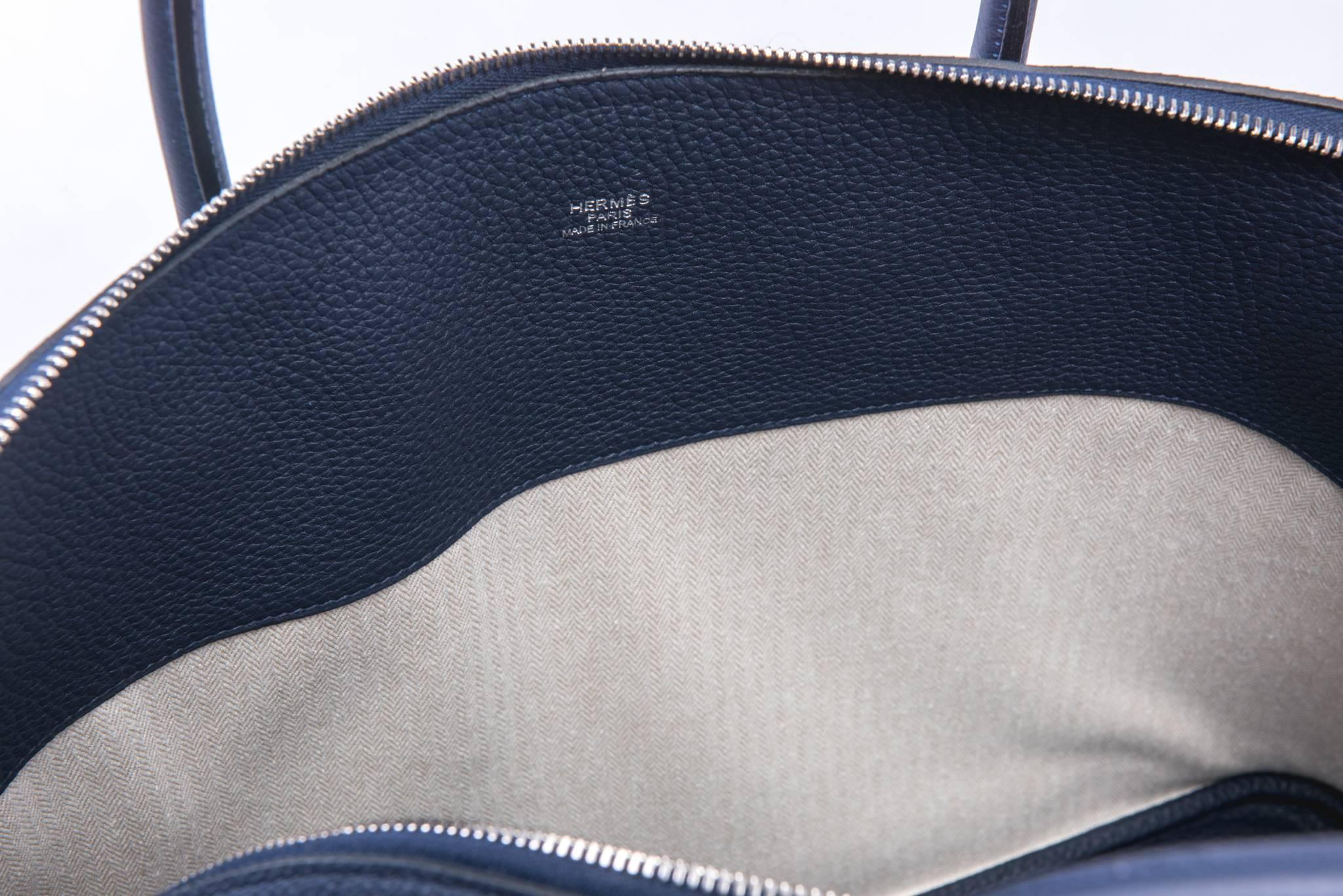 New in Box Hermes Limited Edition Indigo Blue Shark Bolide Bag 4
