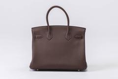 New in Box Hermes Birkin 30 Cacao Gold Togo Bag