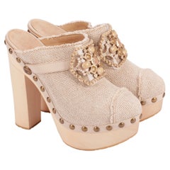 Chanel Jeweled Platform Clog 38