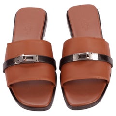Hermès Gold Giulia Sandals NIB