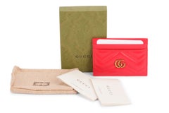 Gucci Marmont Card Case Red NIB