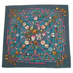 Hermès Teal "Petite Main" Silk Scarf